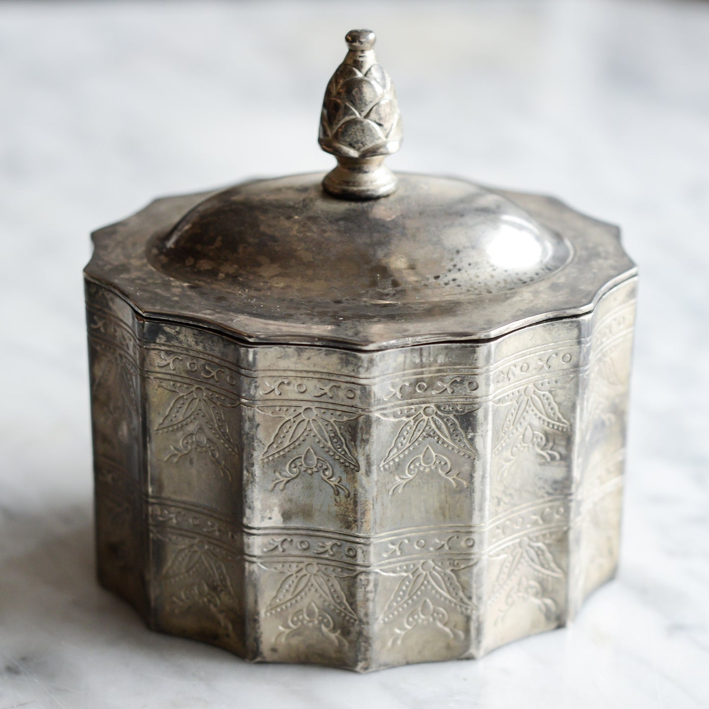 Vintage Silver-Plated Jewelry Box with Lid