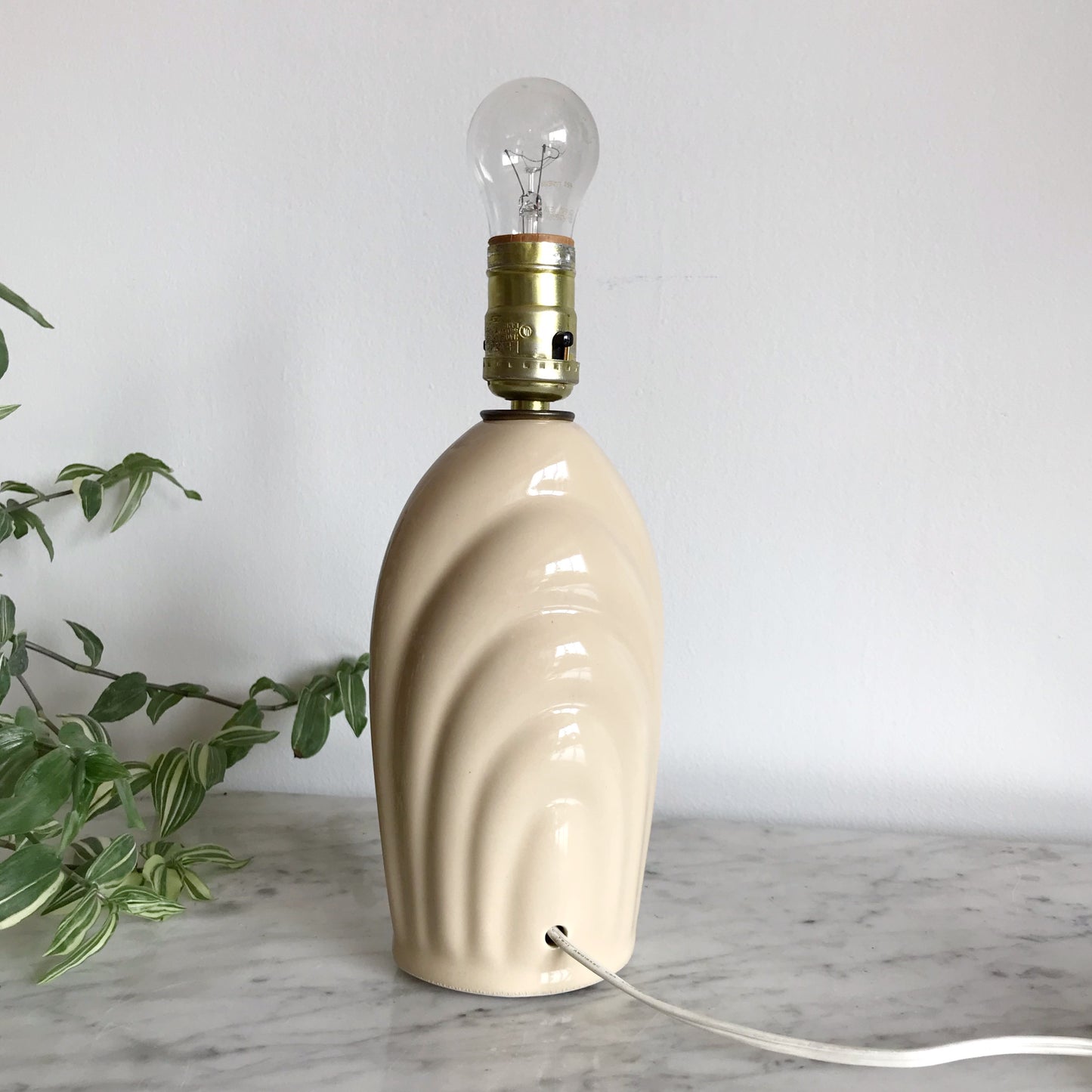 Vintage Tan Ceramic "Arches" Lamp Base