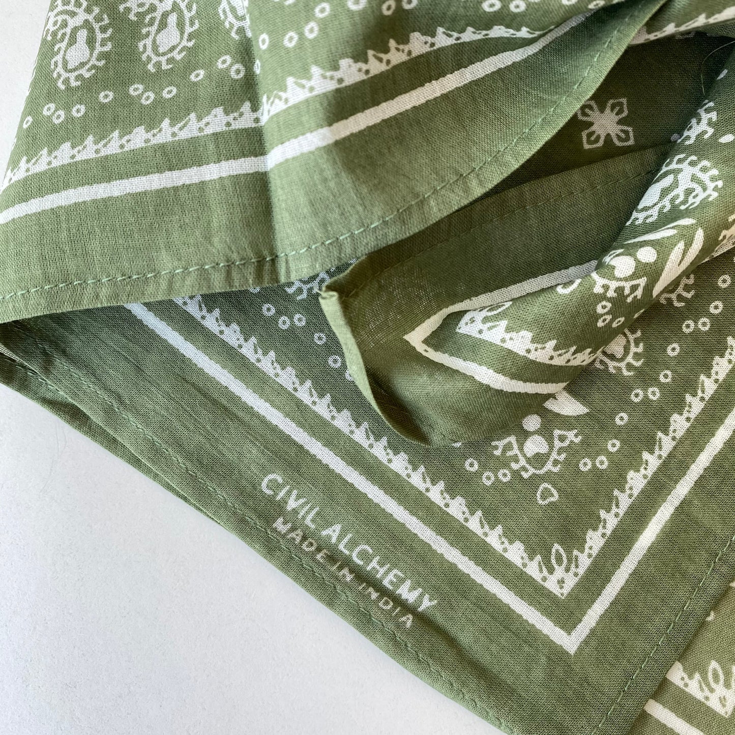 Block Printed Cotton Bandana, Choose Color