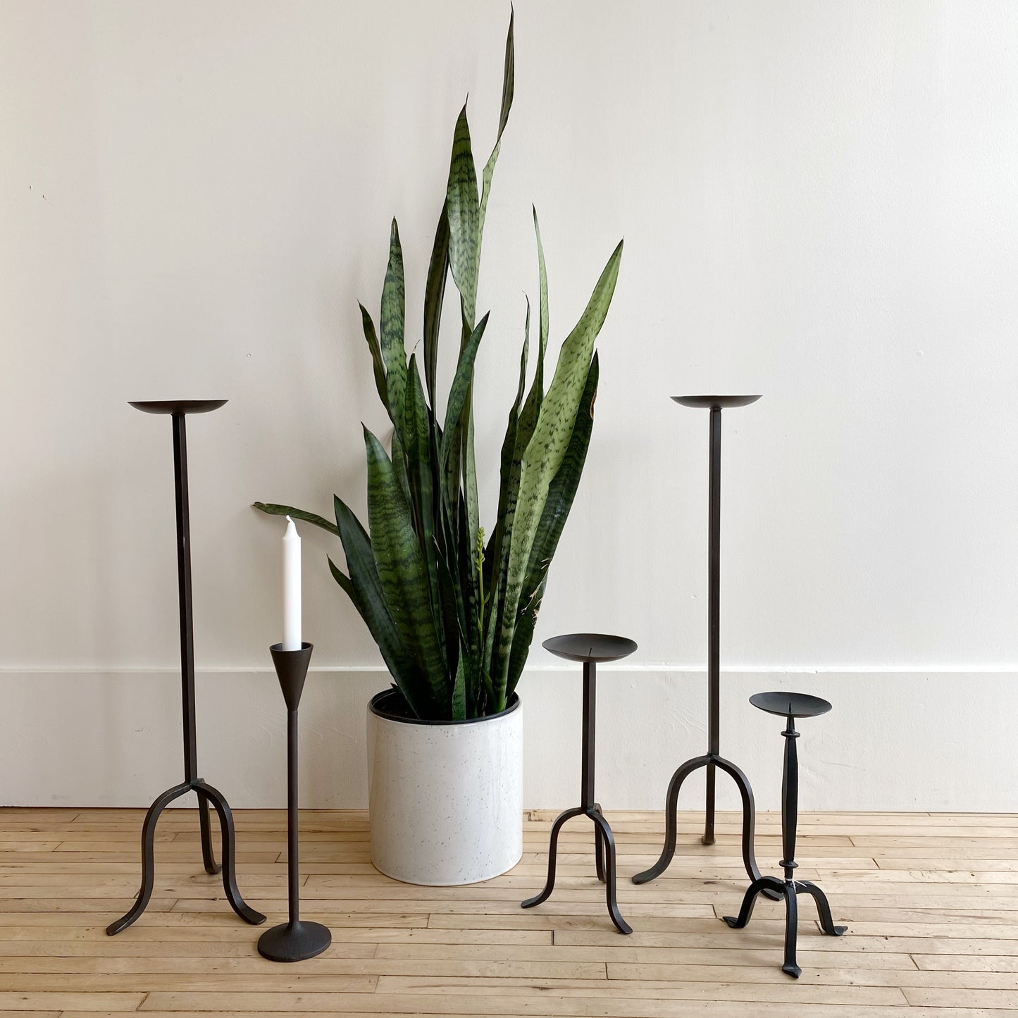 27" Vintage Large Iron Pillar Candle Stand