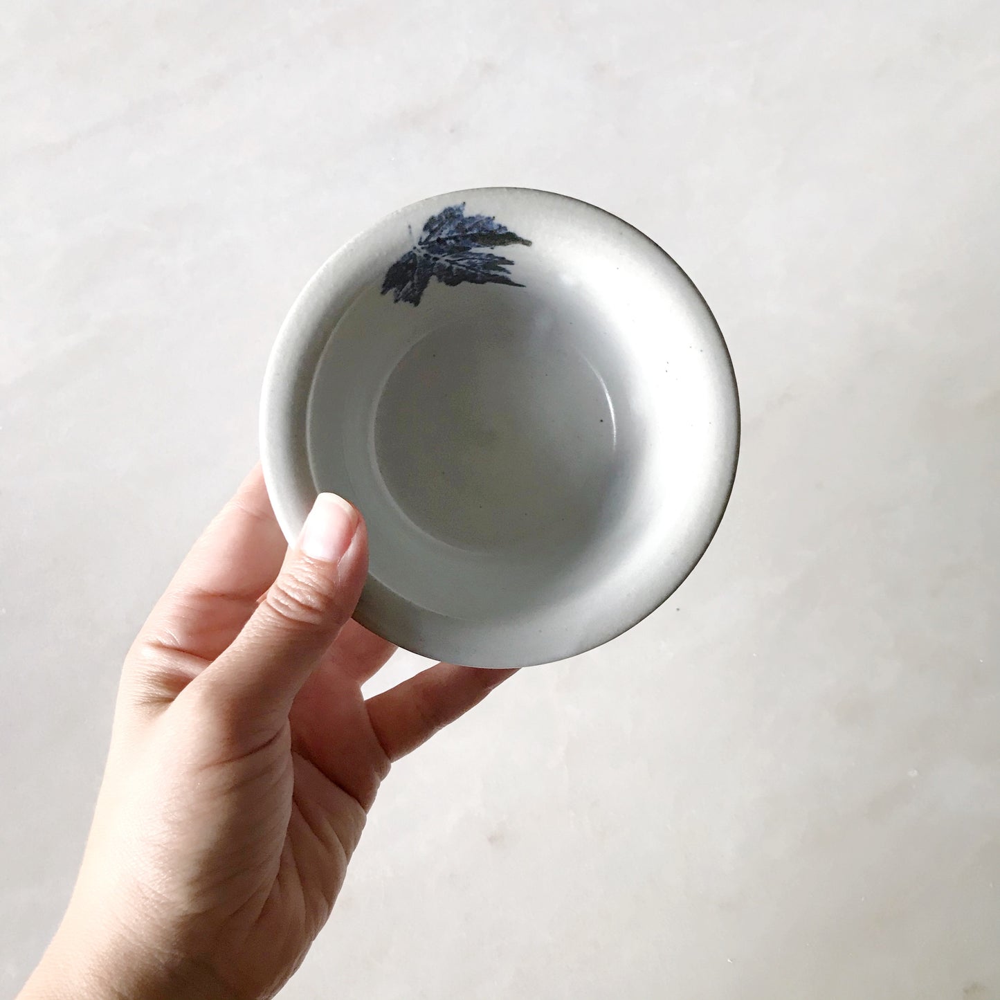 Pottery Dish with Leaf