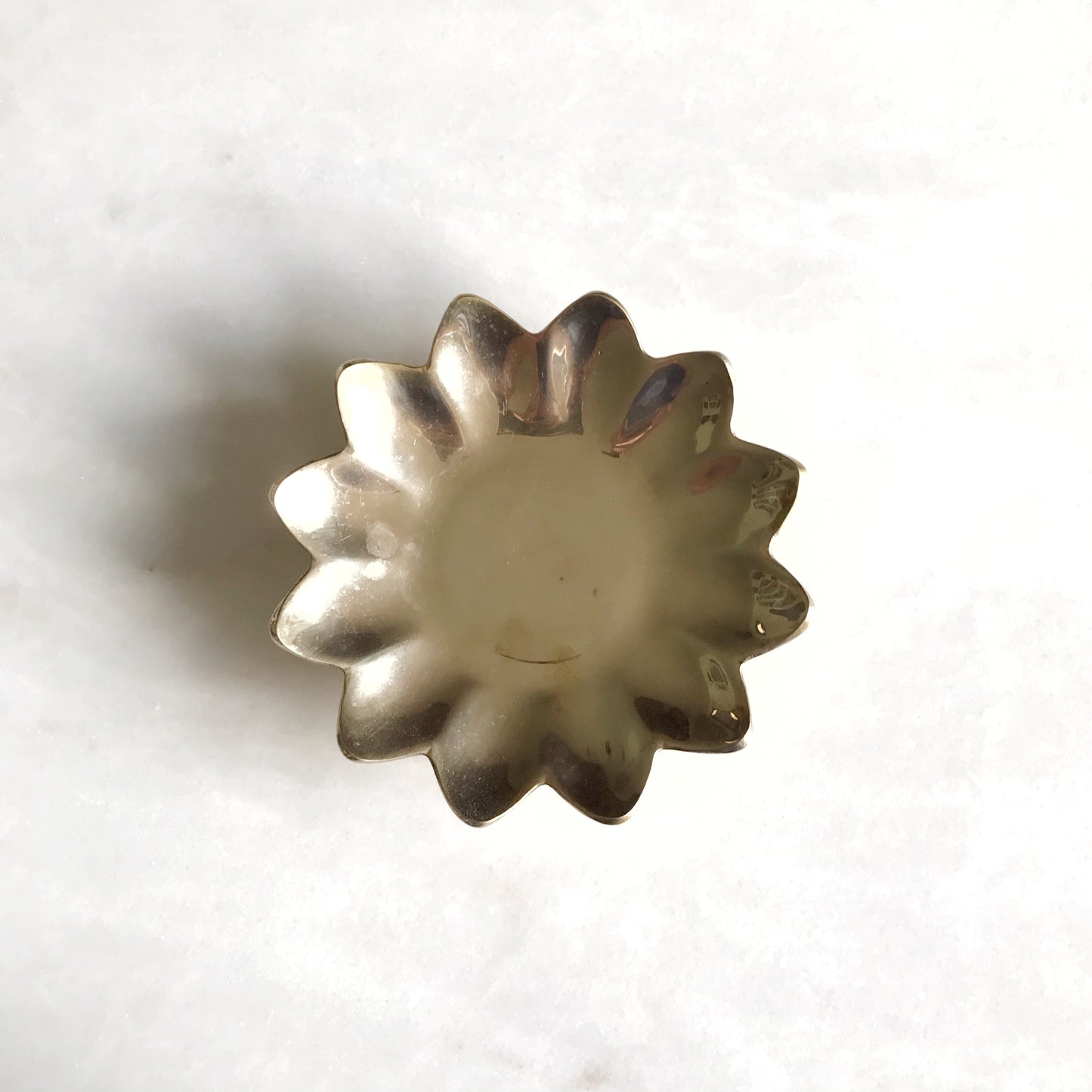 Vintage Solid Brass Flower Dish