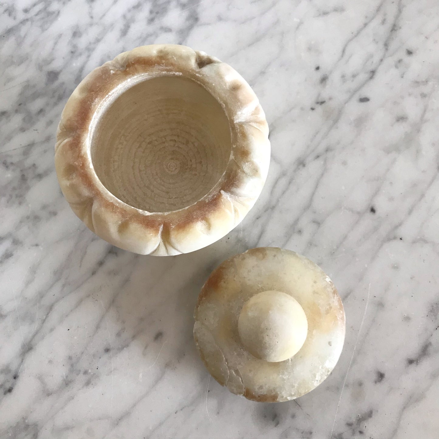 Vintage Chippy Marble Container