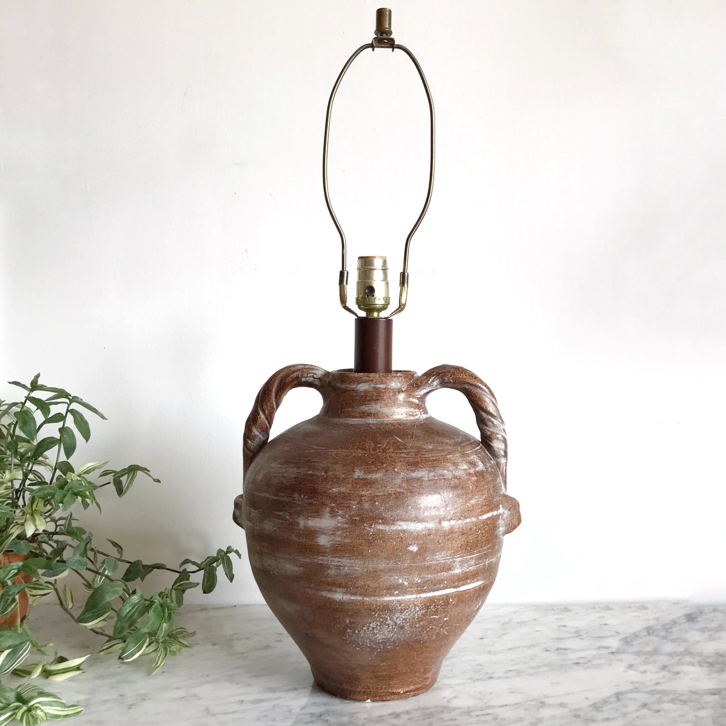 Large Vintage Ceramic “Olive Jar” Table Lamp