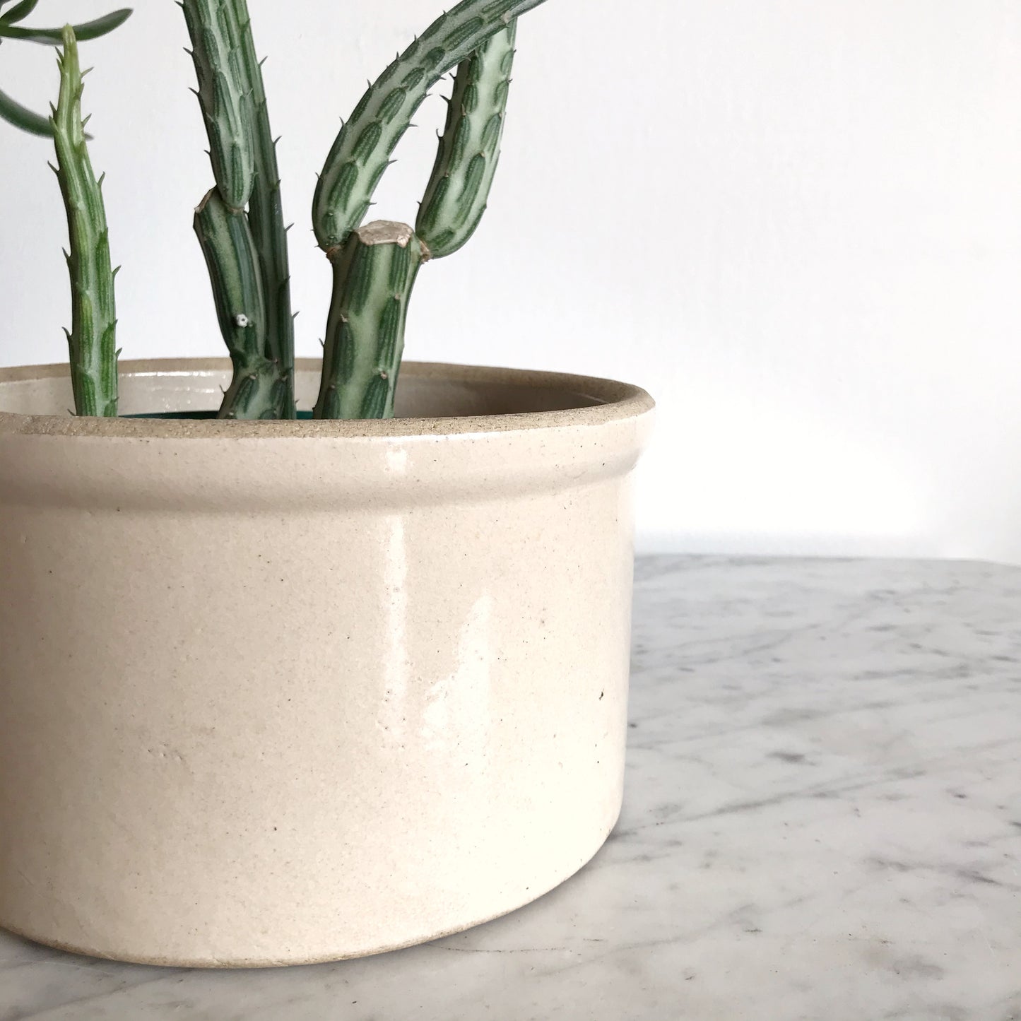 Vintage Sandy Stoneware Crock Planter