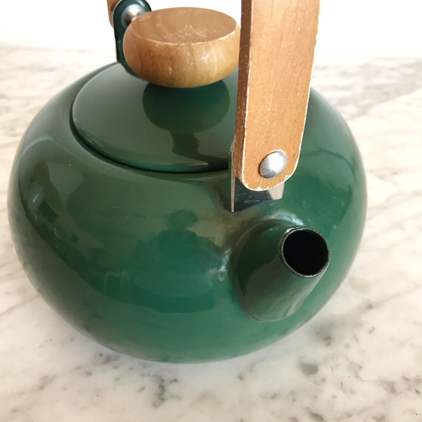 Vintage Green Enamel Kettle
