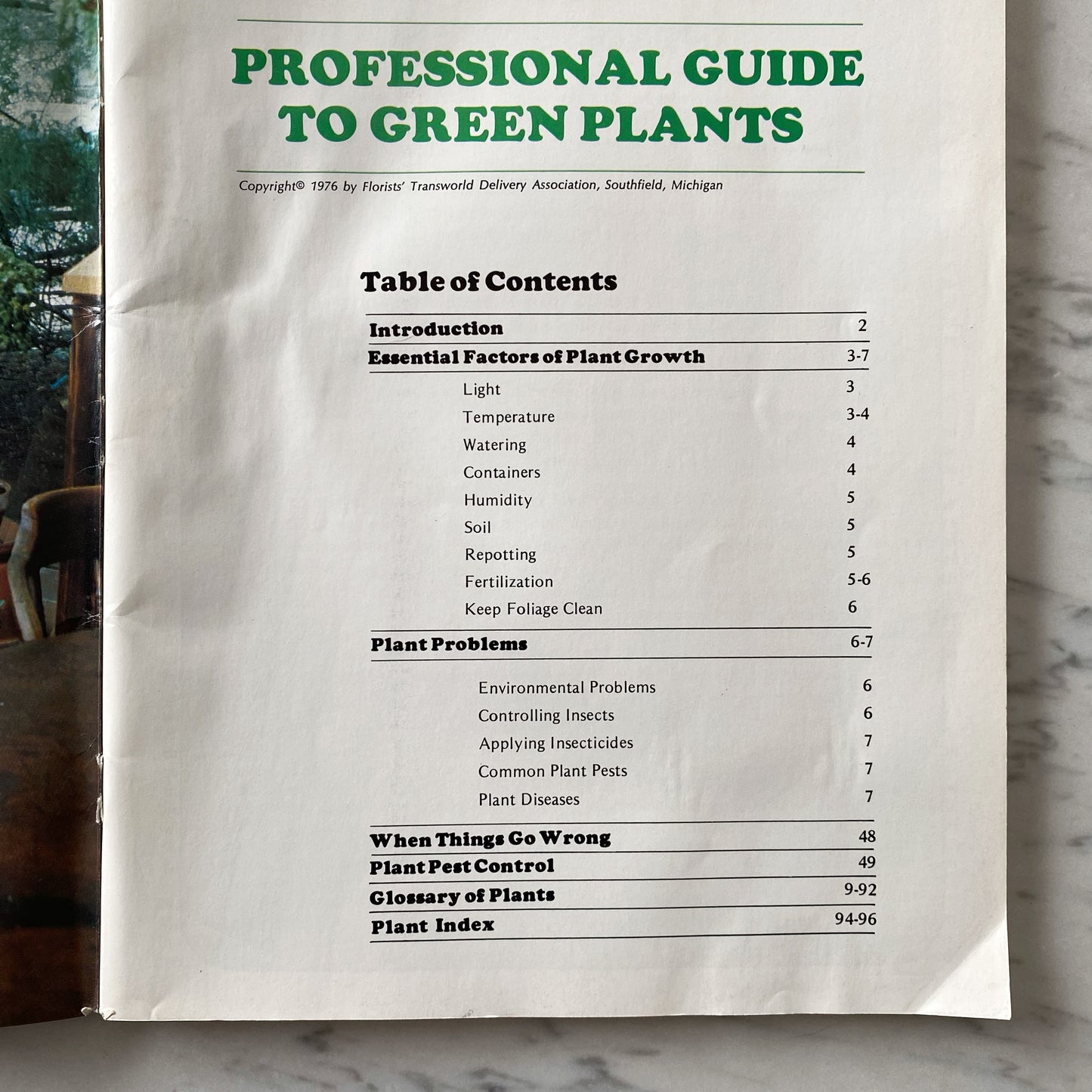 Book: Professional Guide to Green Plants (1976)