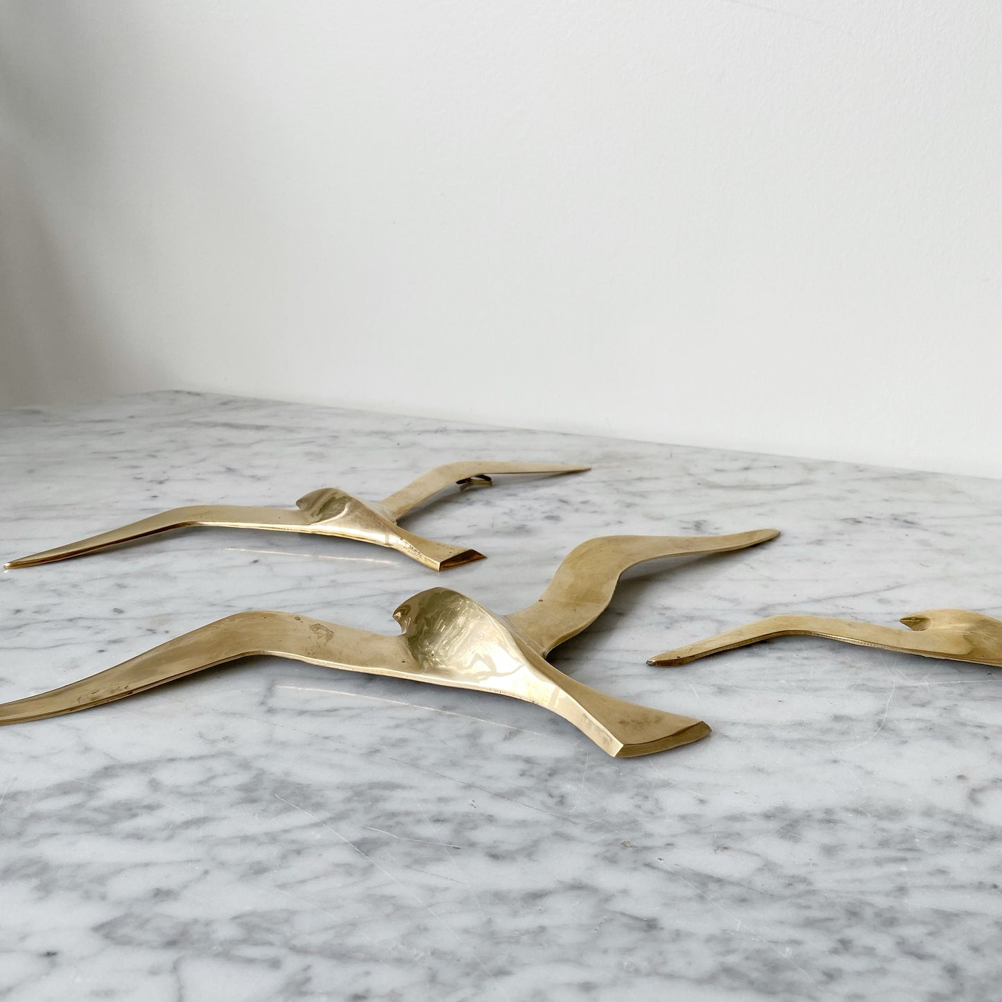 Set of Vintage Solid Brass Seagulls