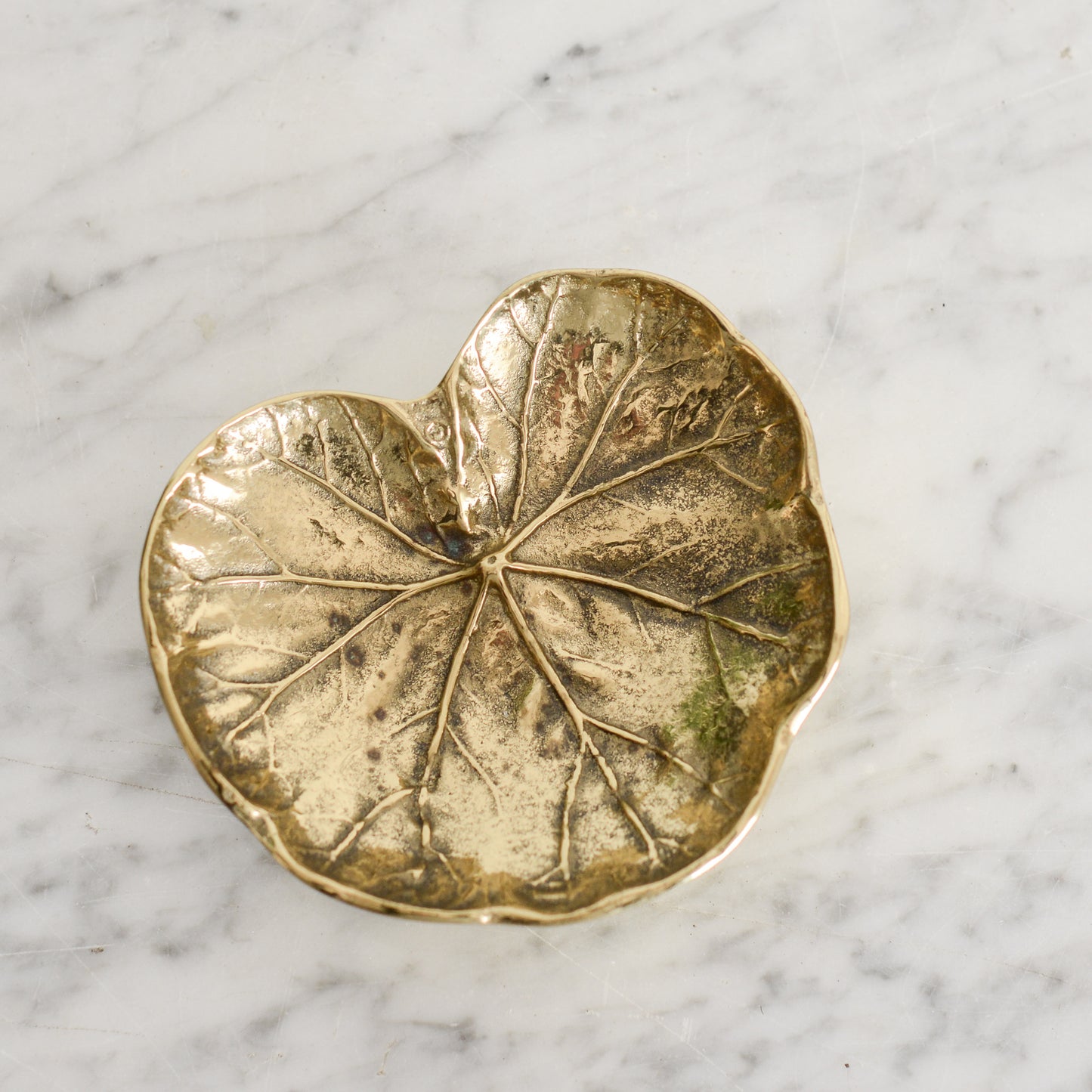 Vintage Brass Geranium Leaf Dish, 1948