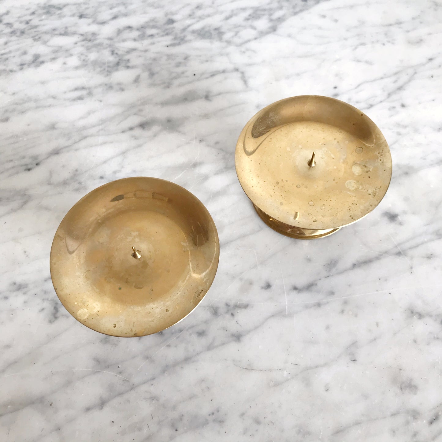 Pair of Vintage Brass Pillar Holders