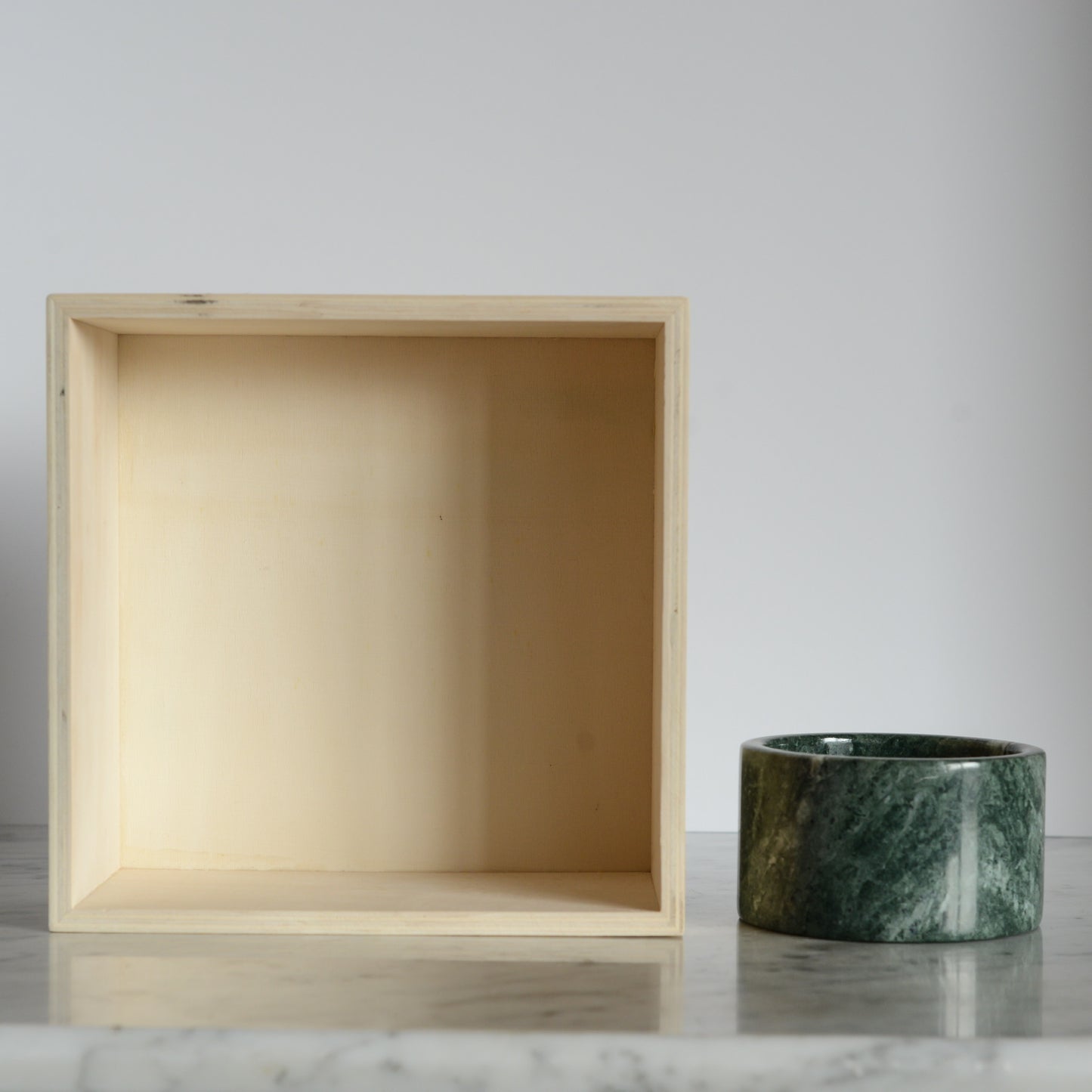 Vintage Green Marble Bottle Holder / Catchall