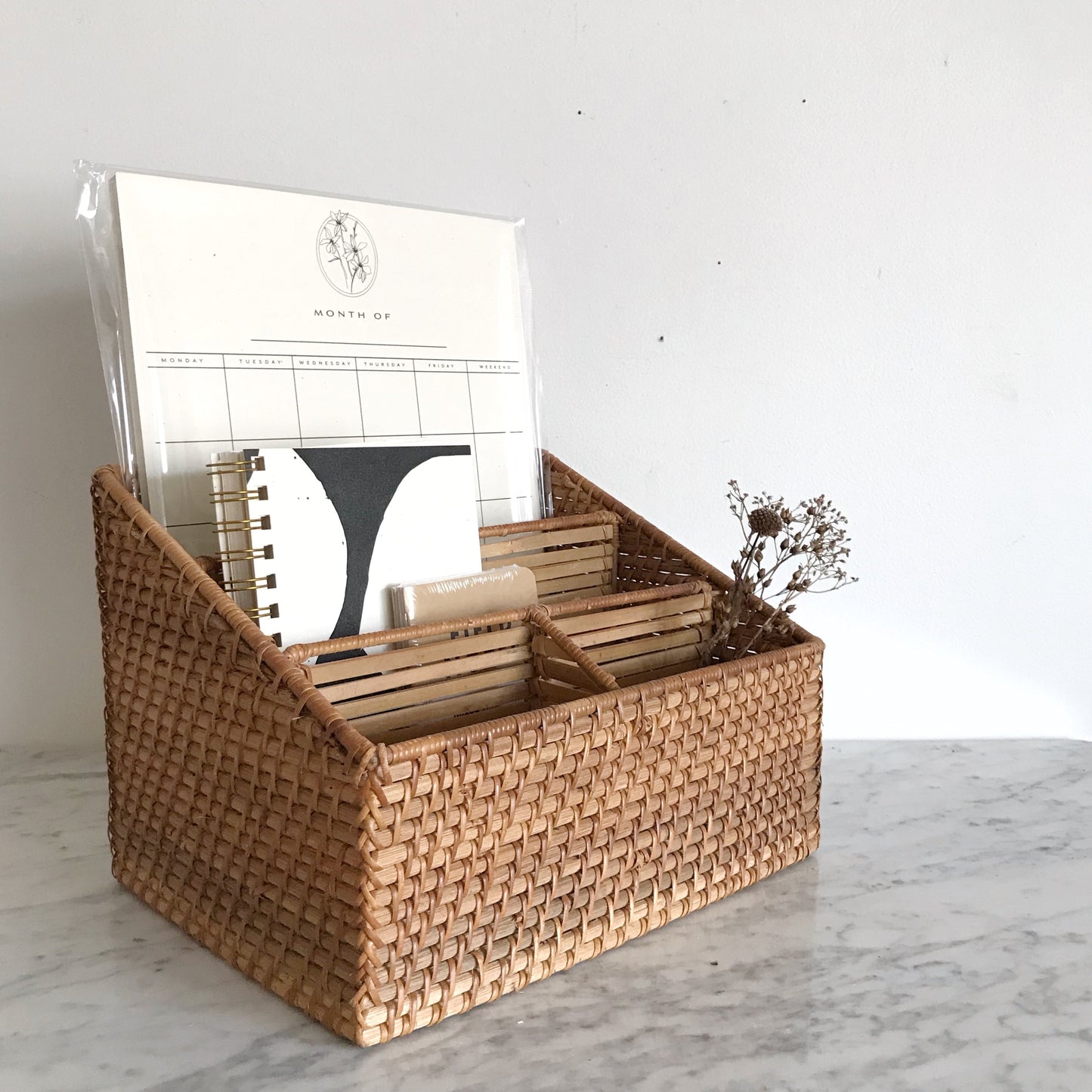 Large Wicker Desk Organizer Sorter