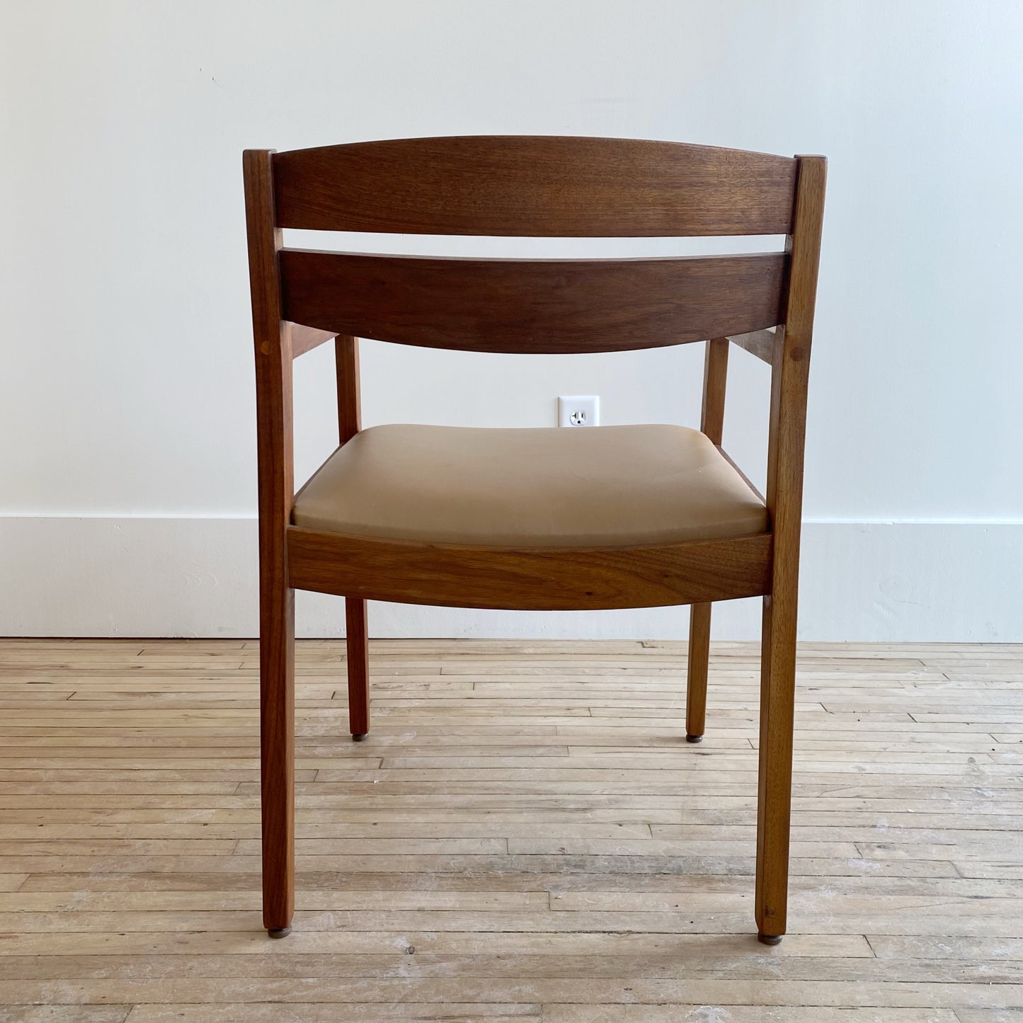 MCM Walnut Chair with Leather Seat