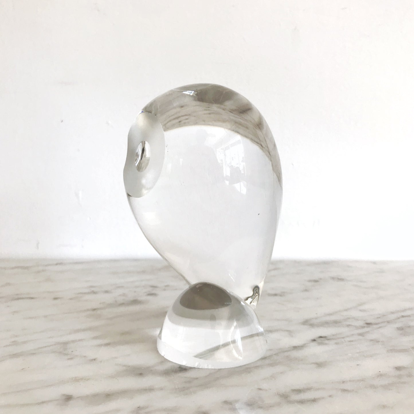 Vintage Handblown Glass Owl Sculpture, 5.5”