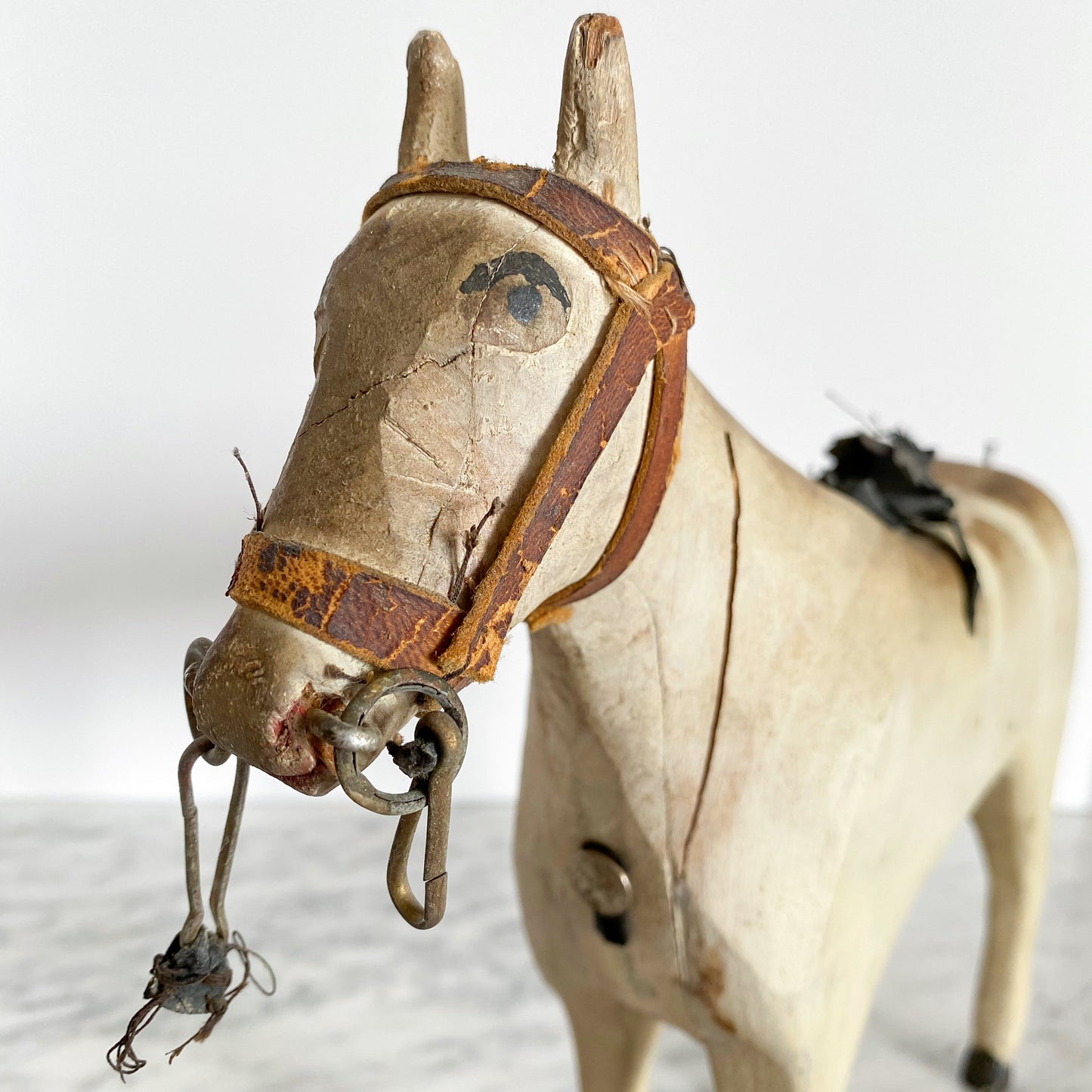 Vintage Folk Art Wooden Horse Sculpture