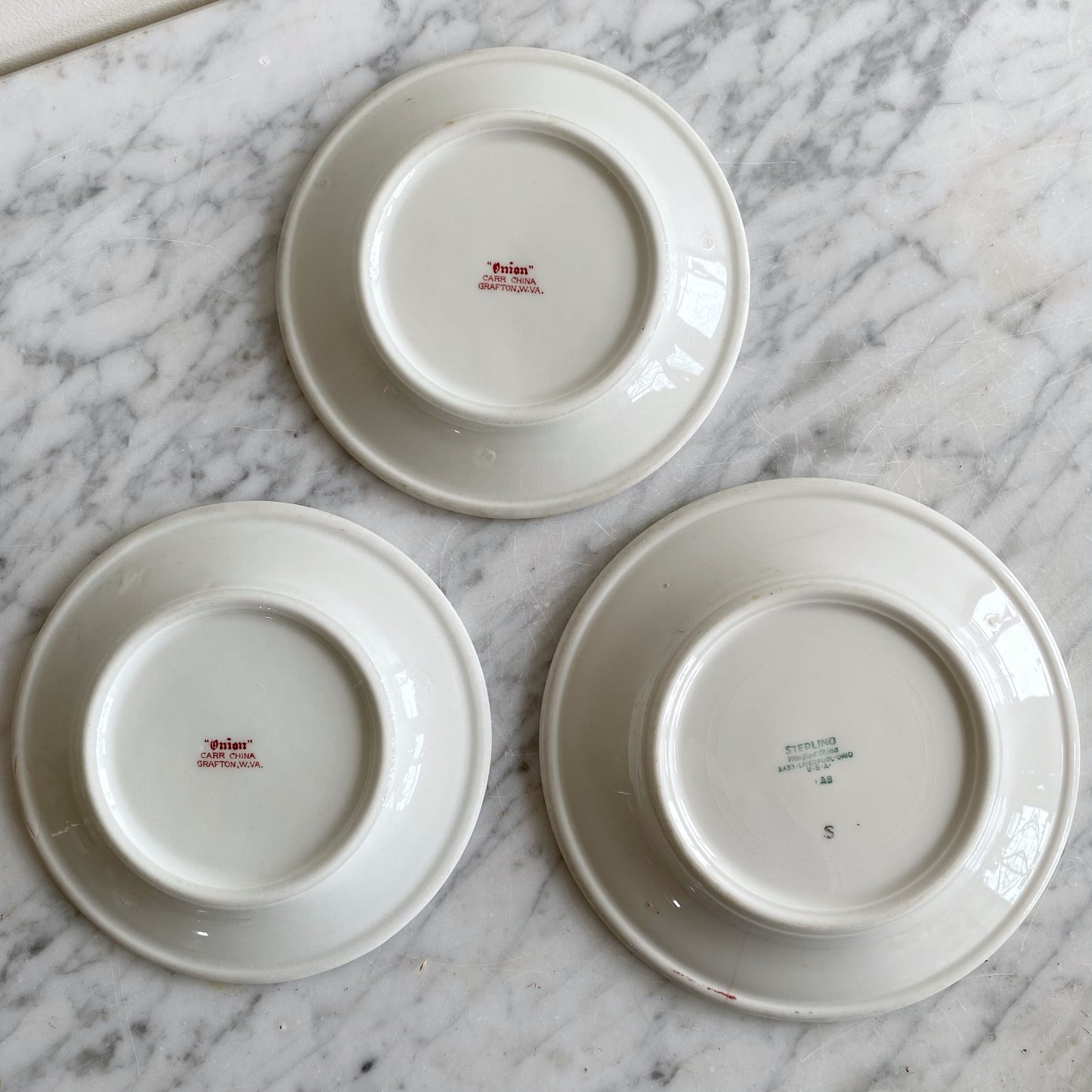 Trio of Vintage "Red Onion" Saucers