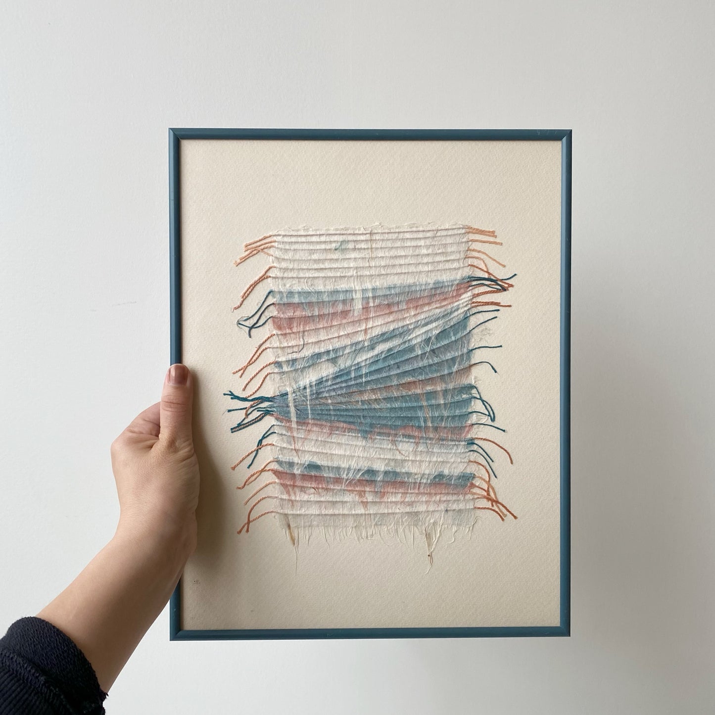Vintage Framed Fiber Art Piece, 11 x 14