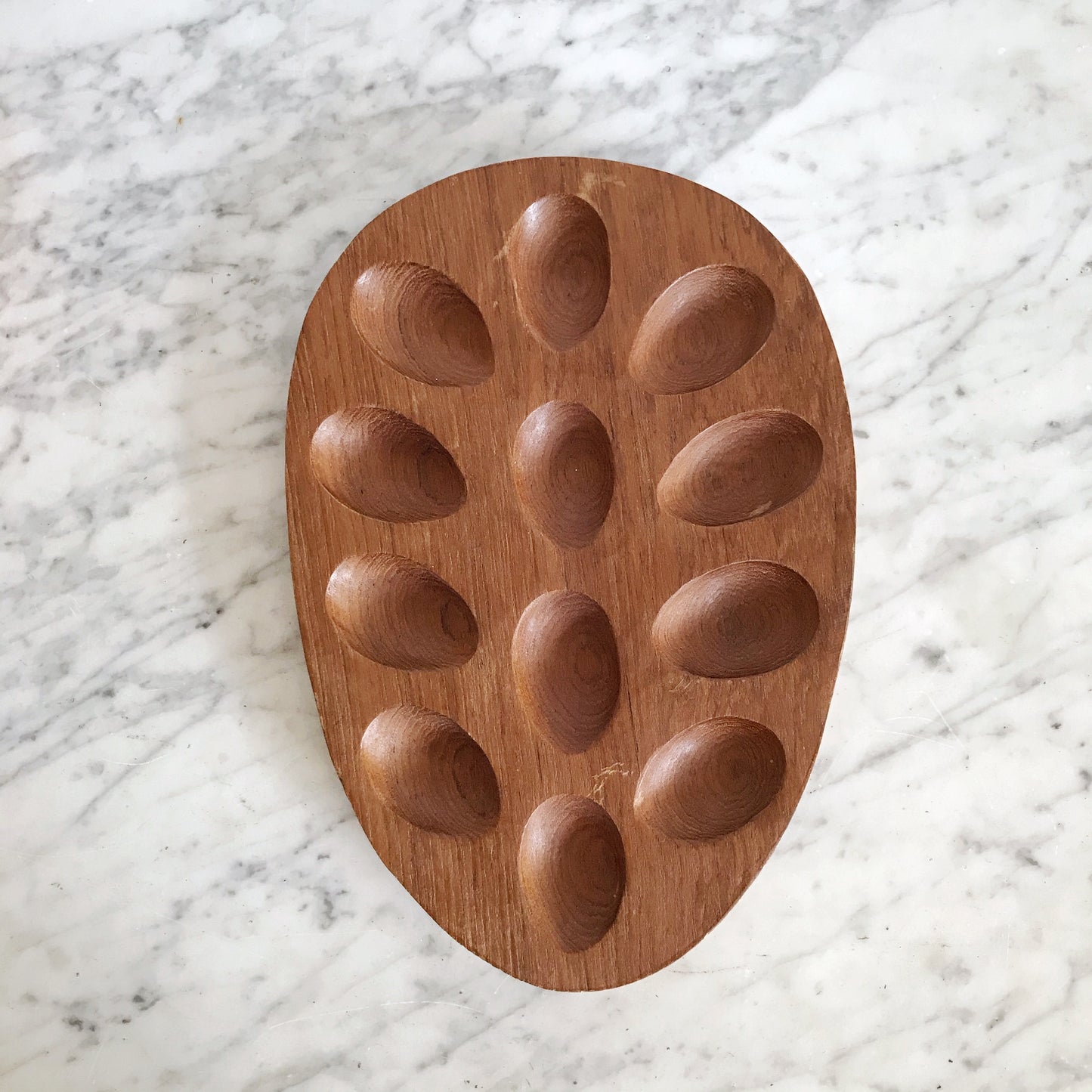 MCM Teak Egg Tray by Knobler