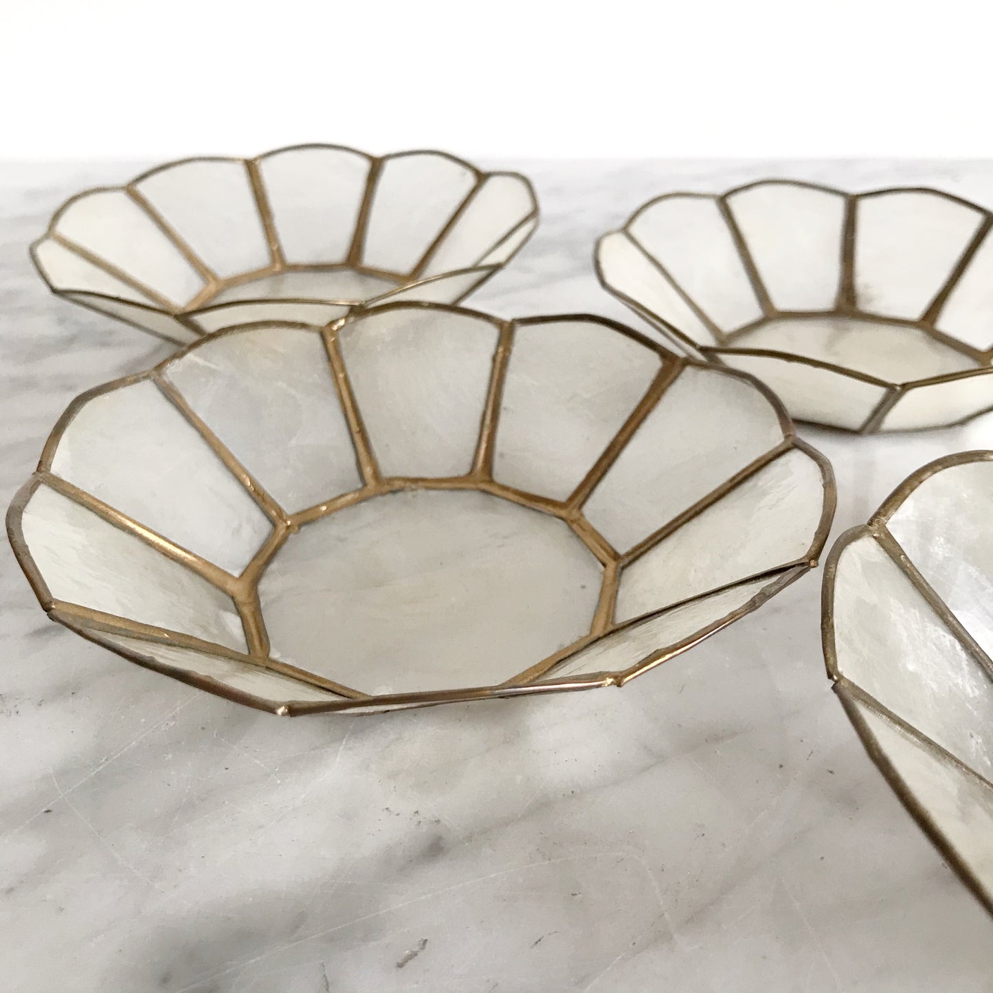 Set of 4 Vintage Shell Dishes