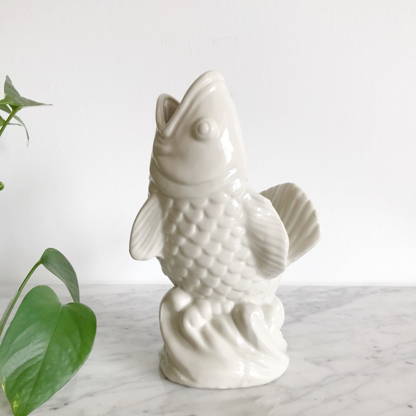 White Ceramic Fish Vase