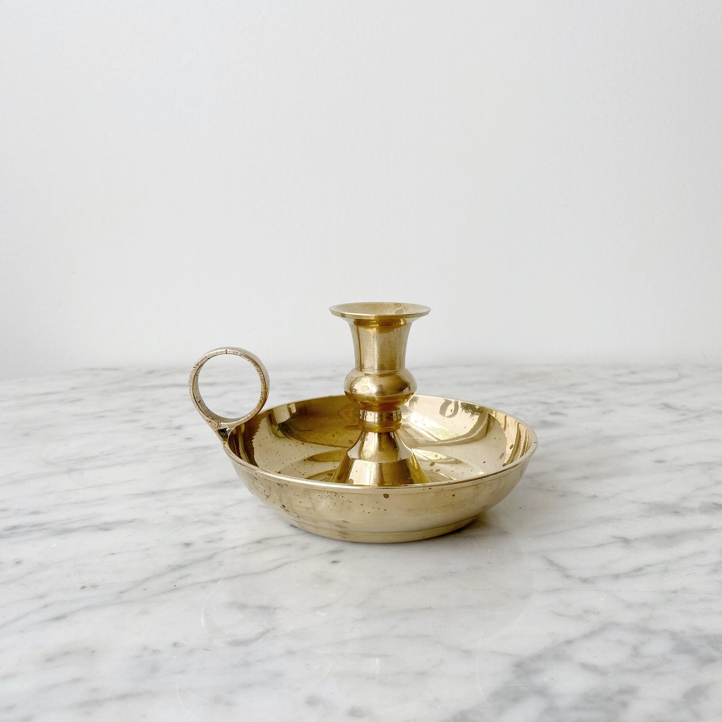 Vintage Solid Brass Candle Holder with Drip Tray