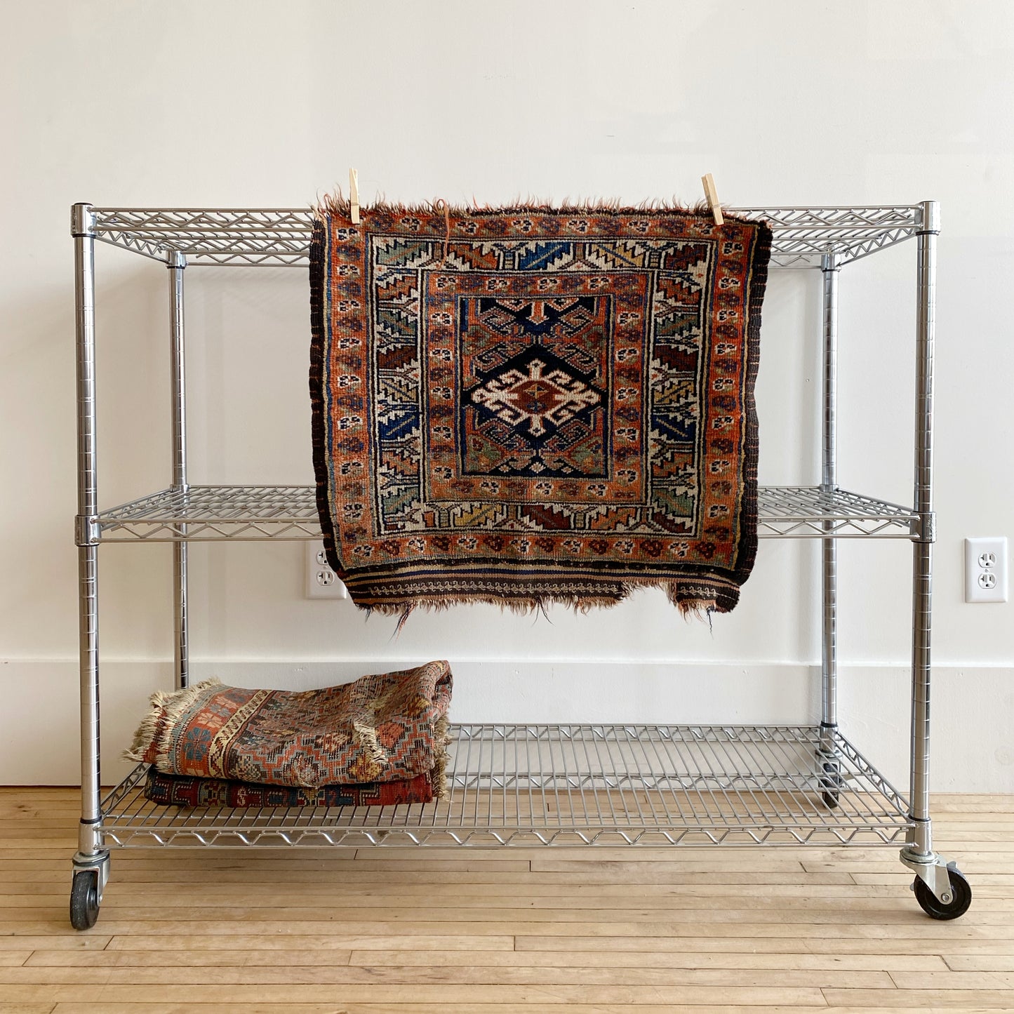 Antique Persian Hand-knotted Rug Mat / Textile