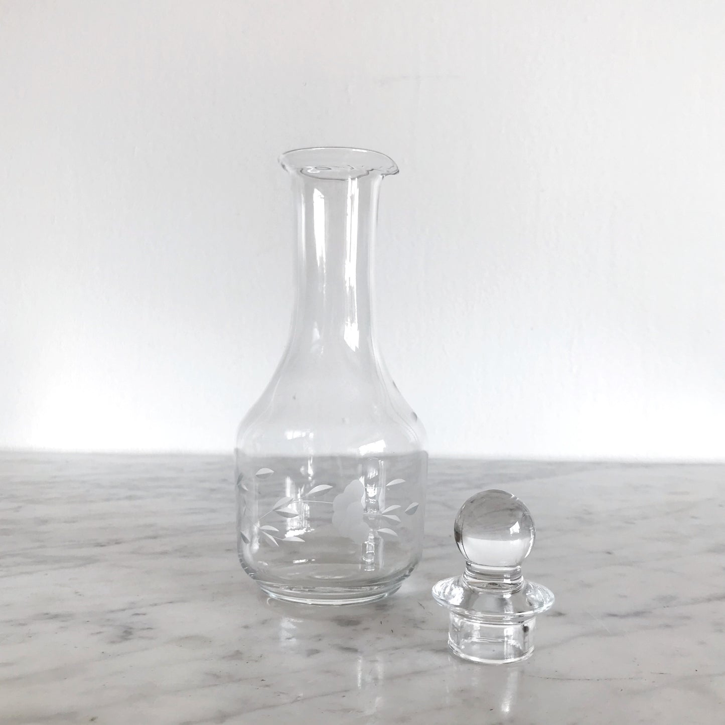 Vintage Etched Glass Decanter