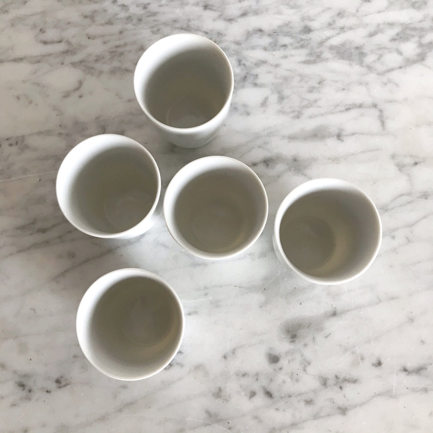 Simple Porcelain Espresso Cups, Set of 5