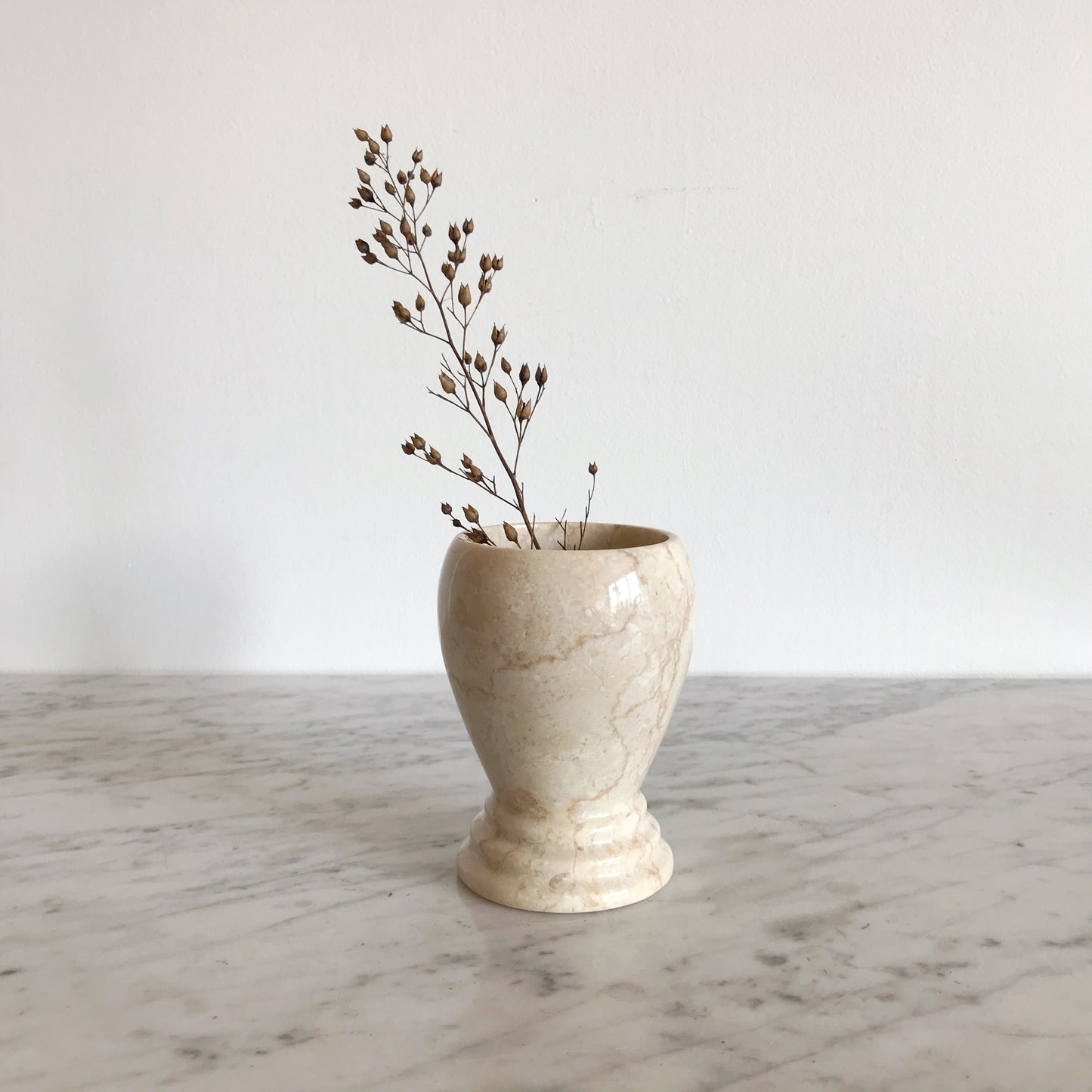 Simple Footed Stone Vase, 5"