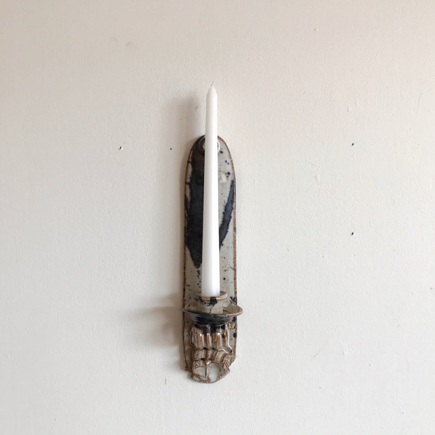 Handcrafted Stoneware Candle Sconce