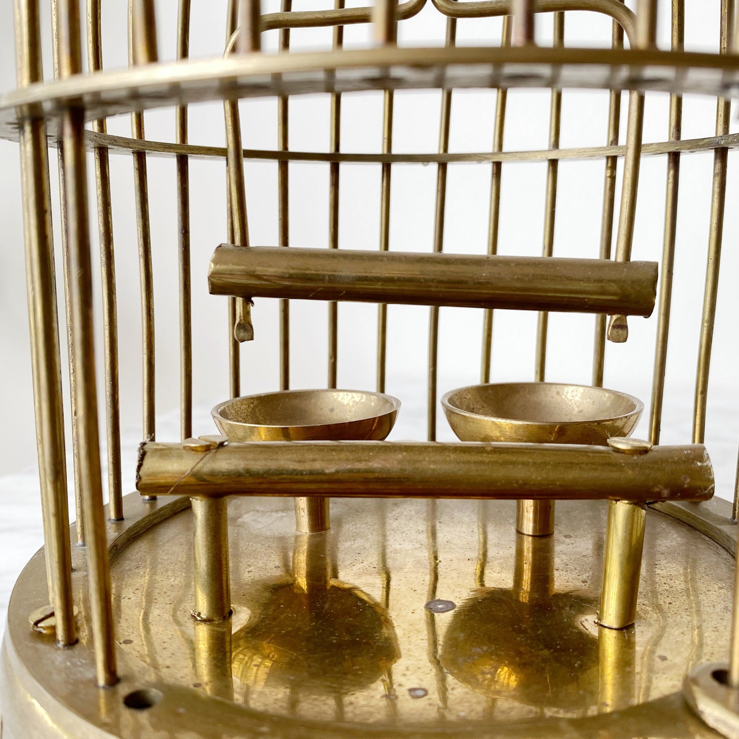 Vintage Mid-Century Brass Bird Cage, 9.25”