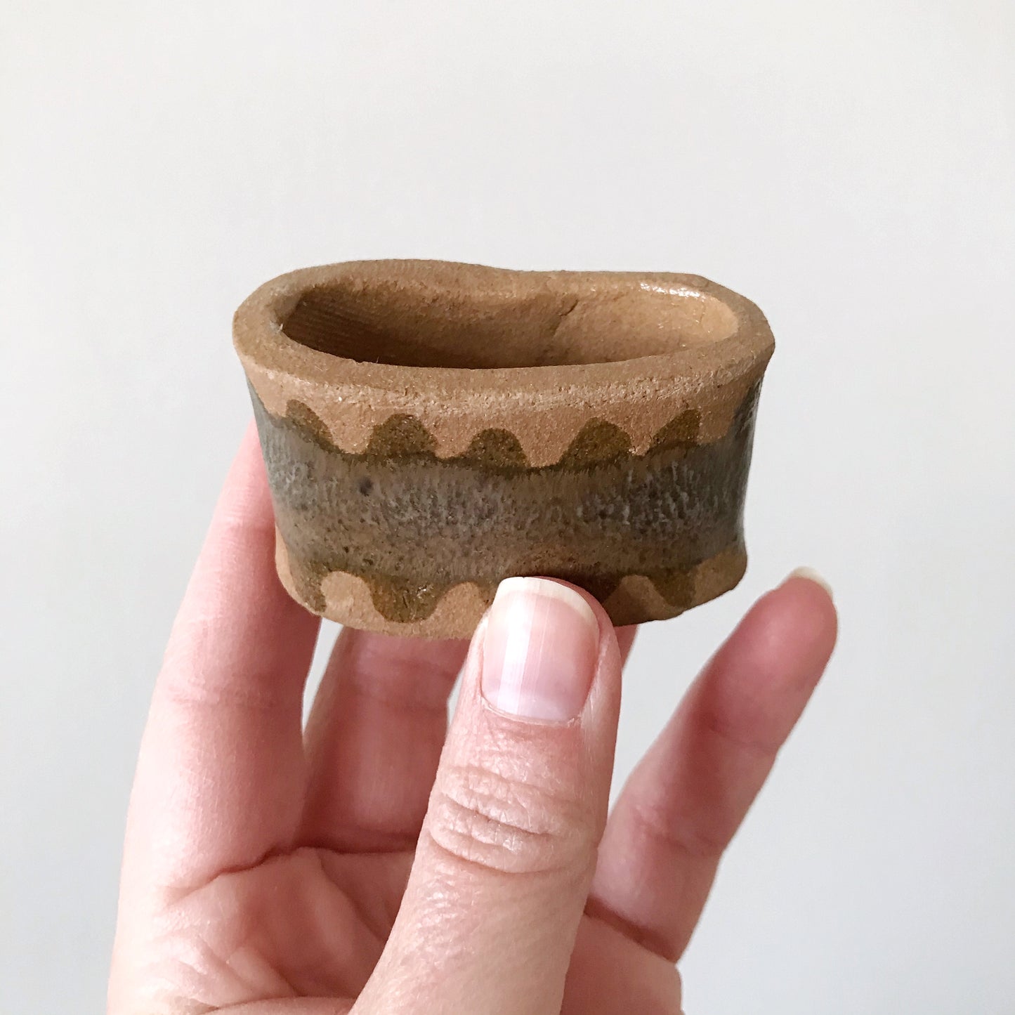 Set of 6 Vintage Handmade Clay Napkin Rings
