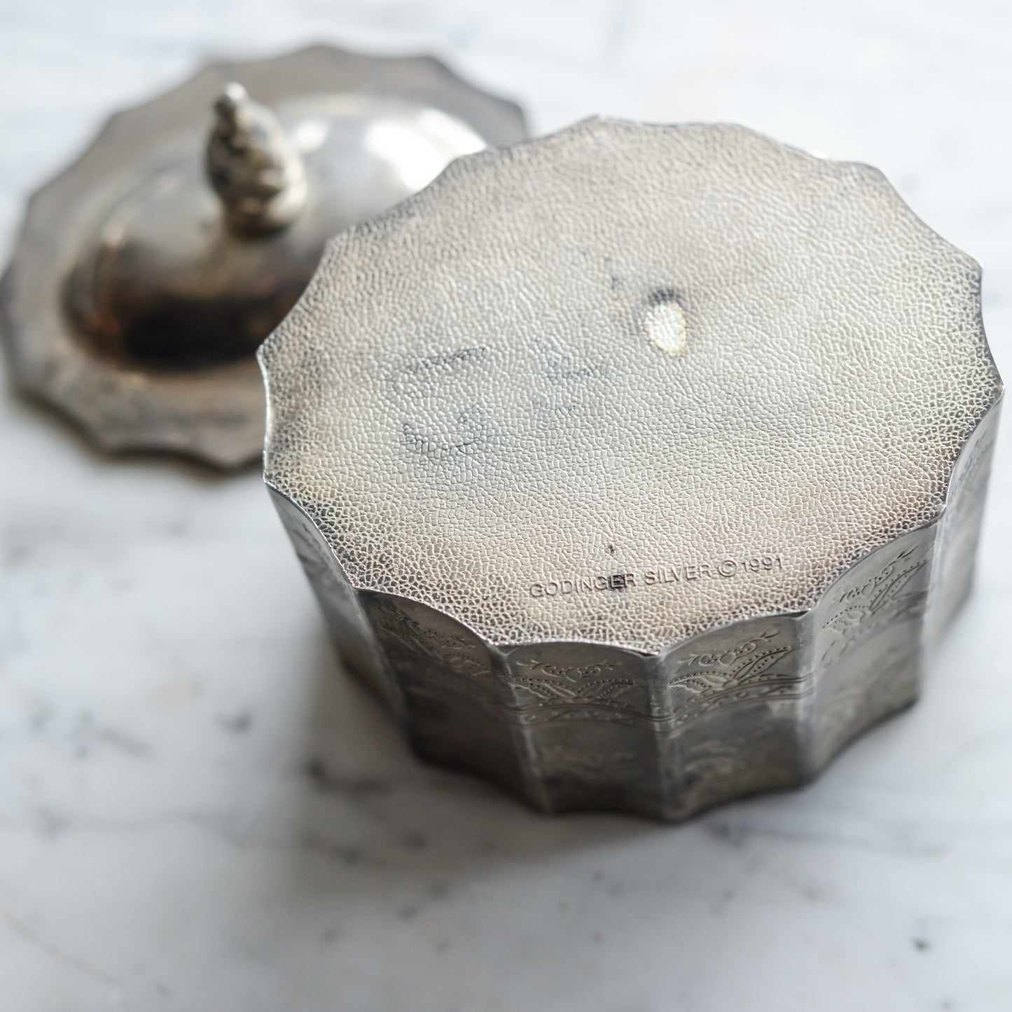 Vintage Silver-Plated Jewelry Box with Lid