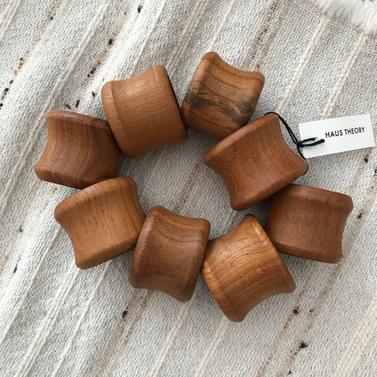 Set of 8 Vintage Wooden Napkin Rings
