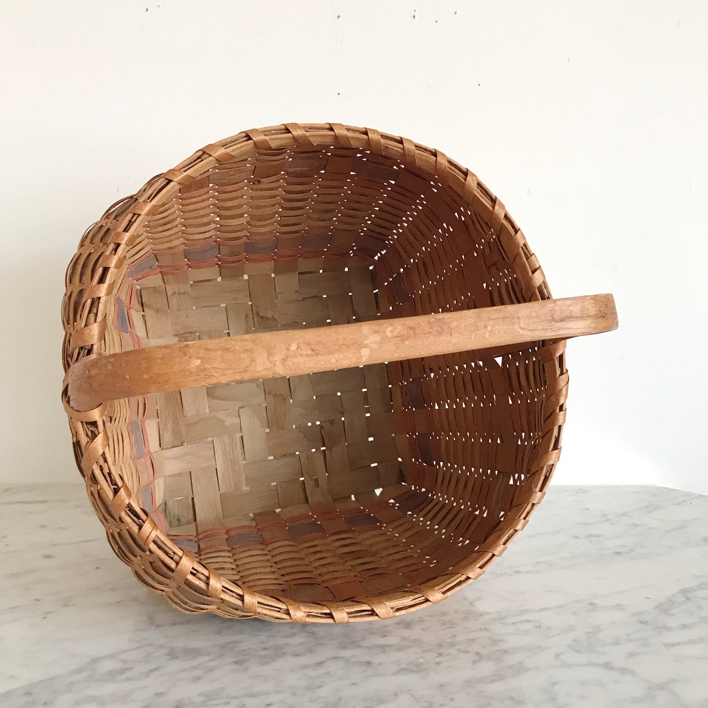 Large Vintage Handmade Woven Basket