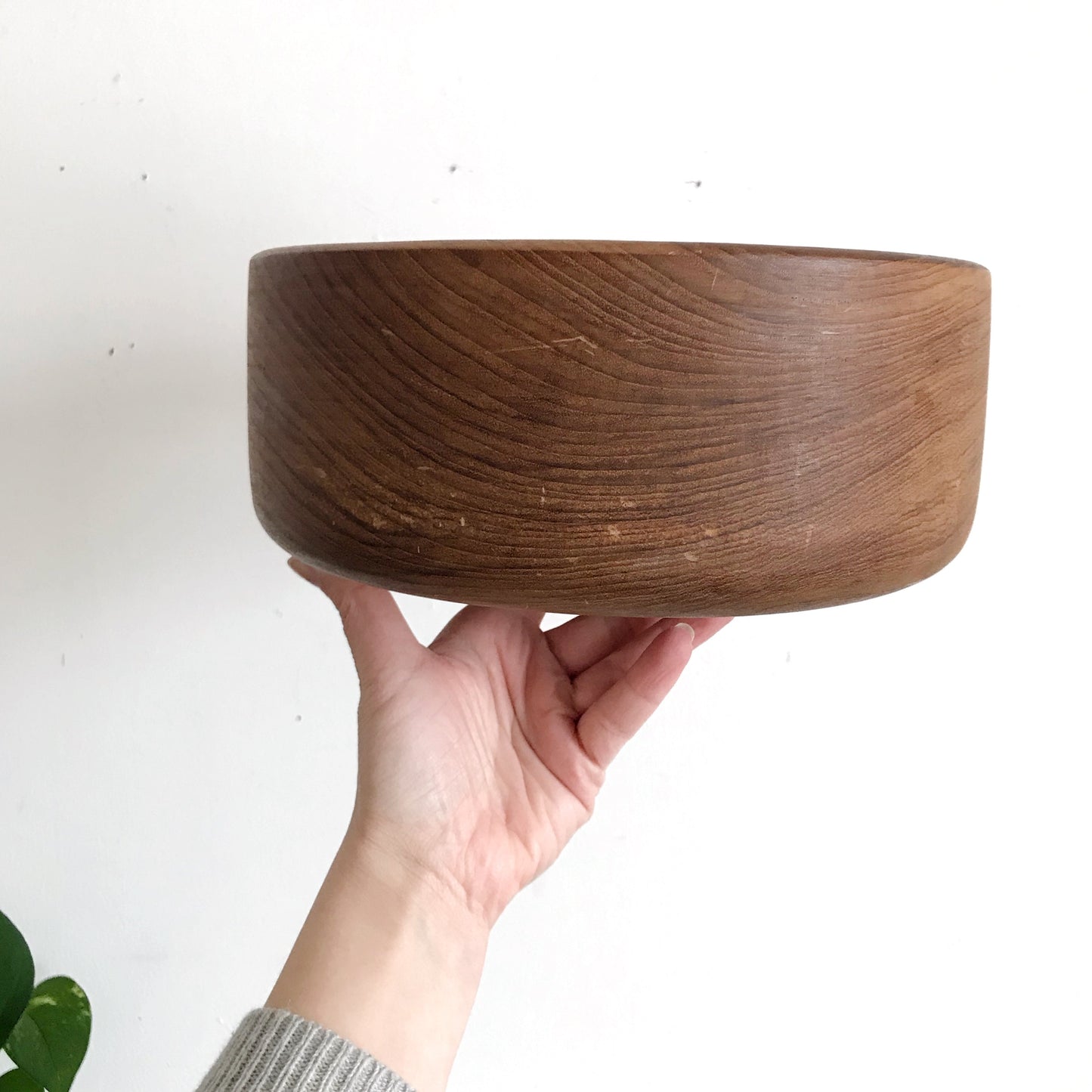 Vintage 10” Turned Wood Serving Bowl