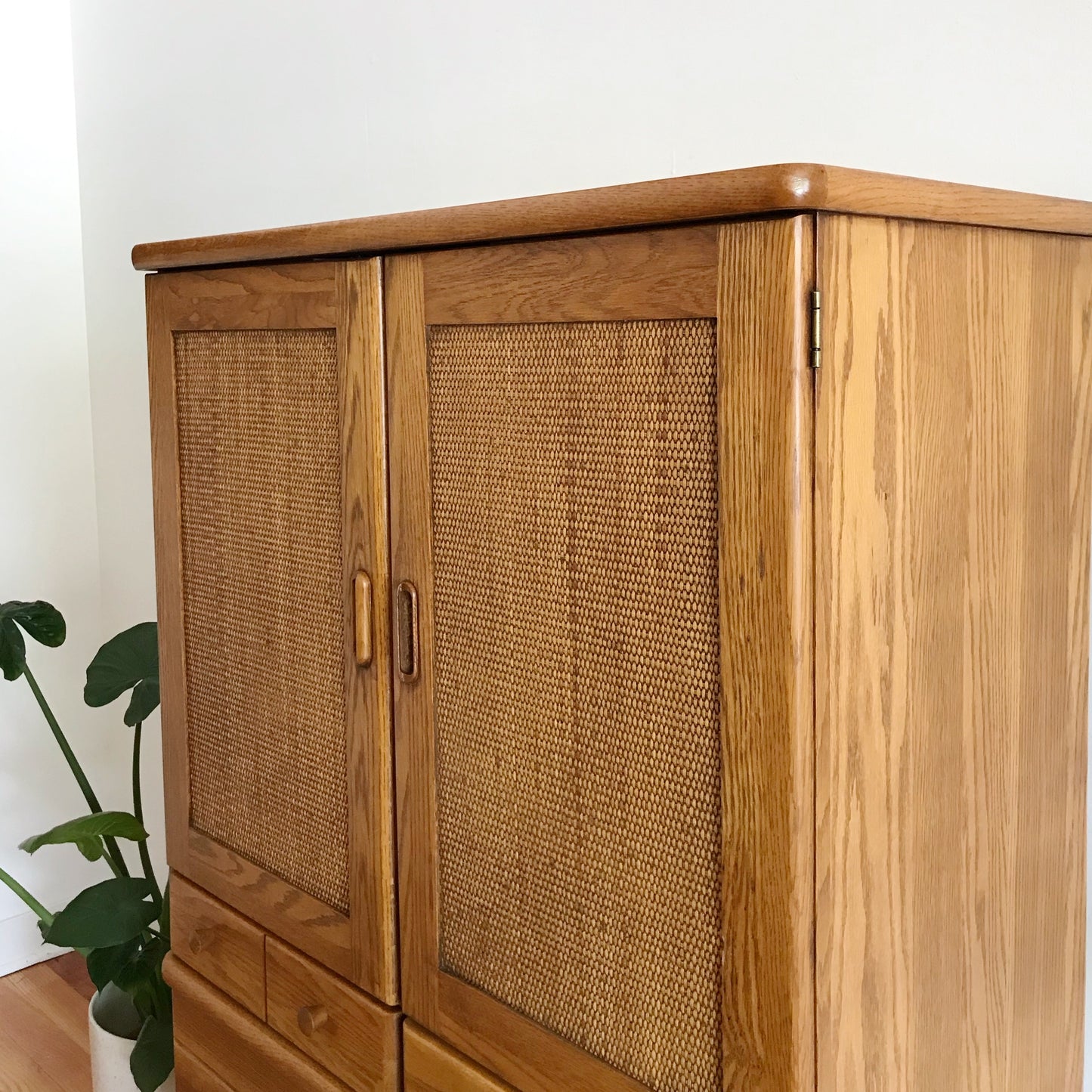 Vintage Oak Dresser with Caning