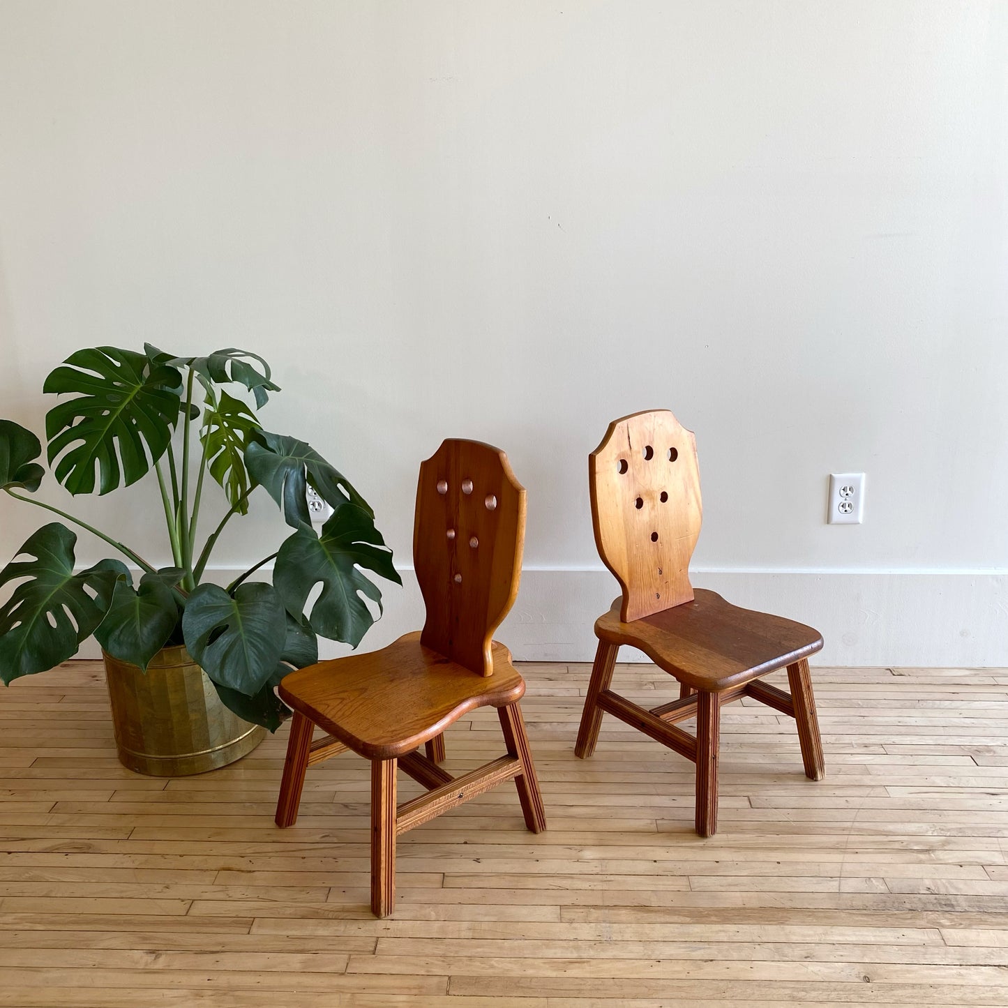 Pair of Vintage Handcrafted Children’s Chairs