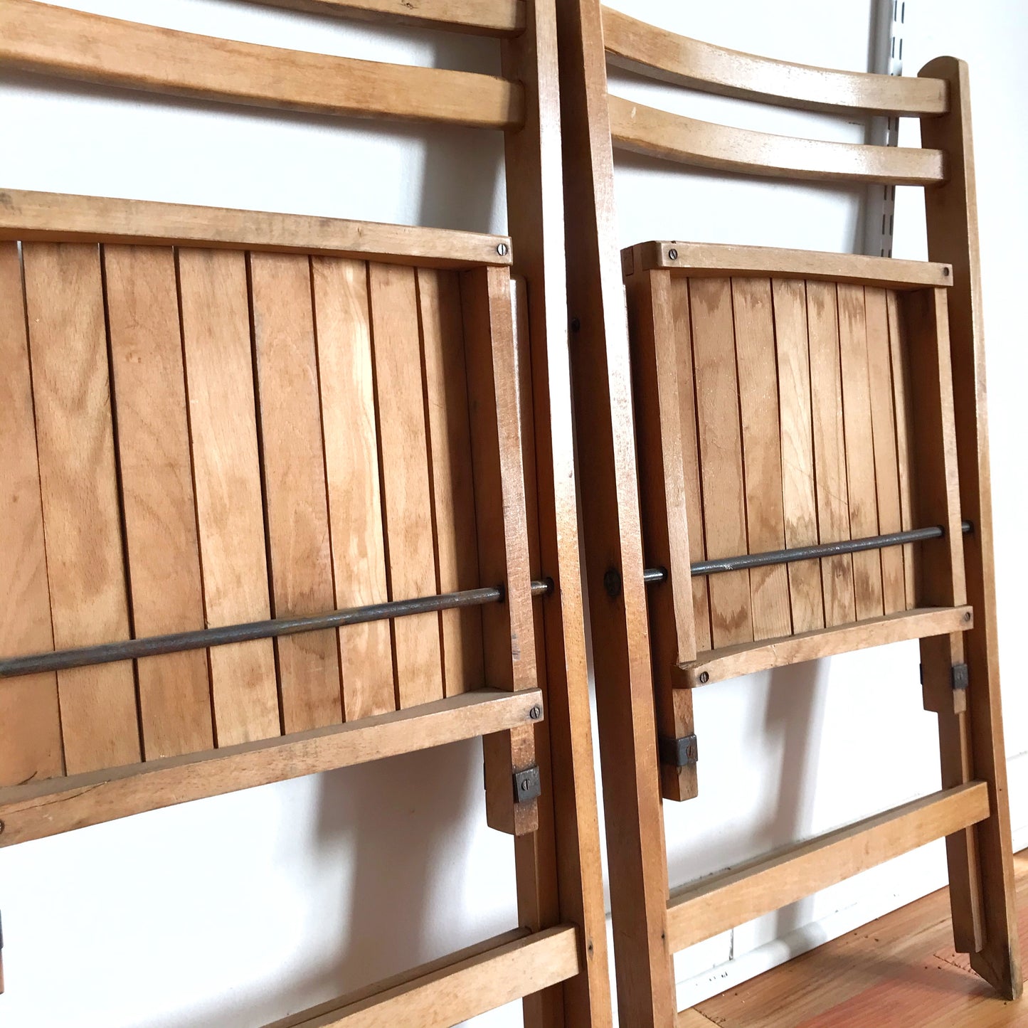 Pair of Vintage Wooden Folding Chairs