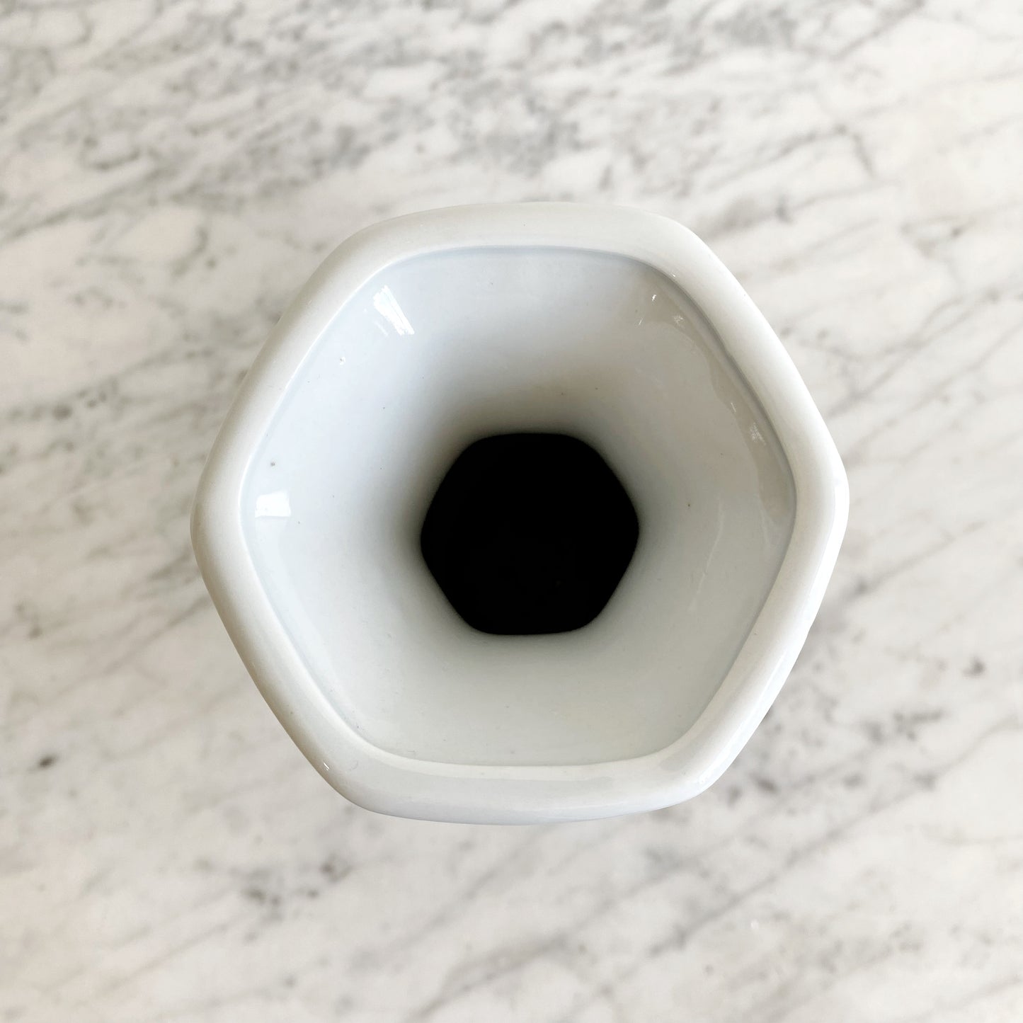 Vintage Blue + White Porcelain Vase, 8"