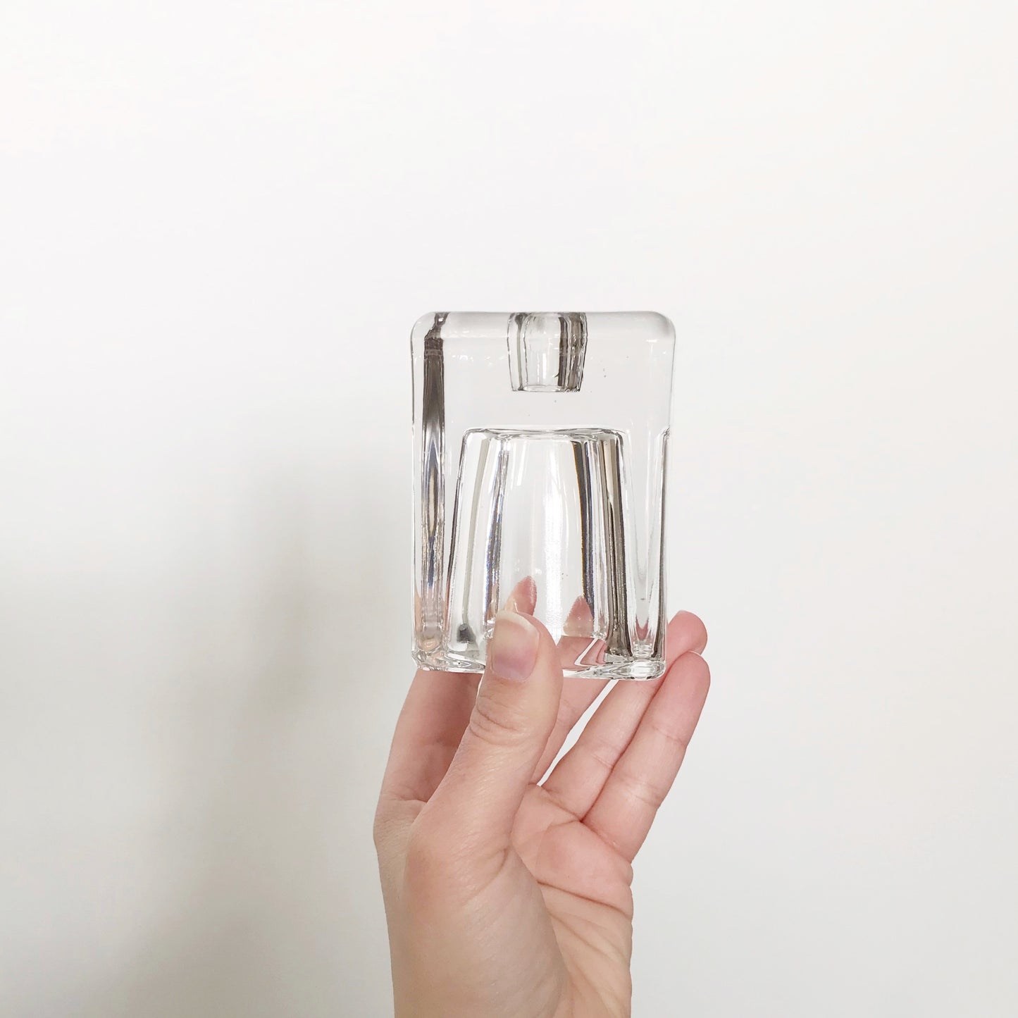 PAIR: Glass Duo Votive / Taper Candle Holders