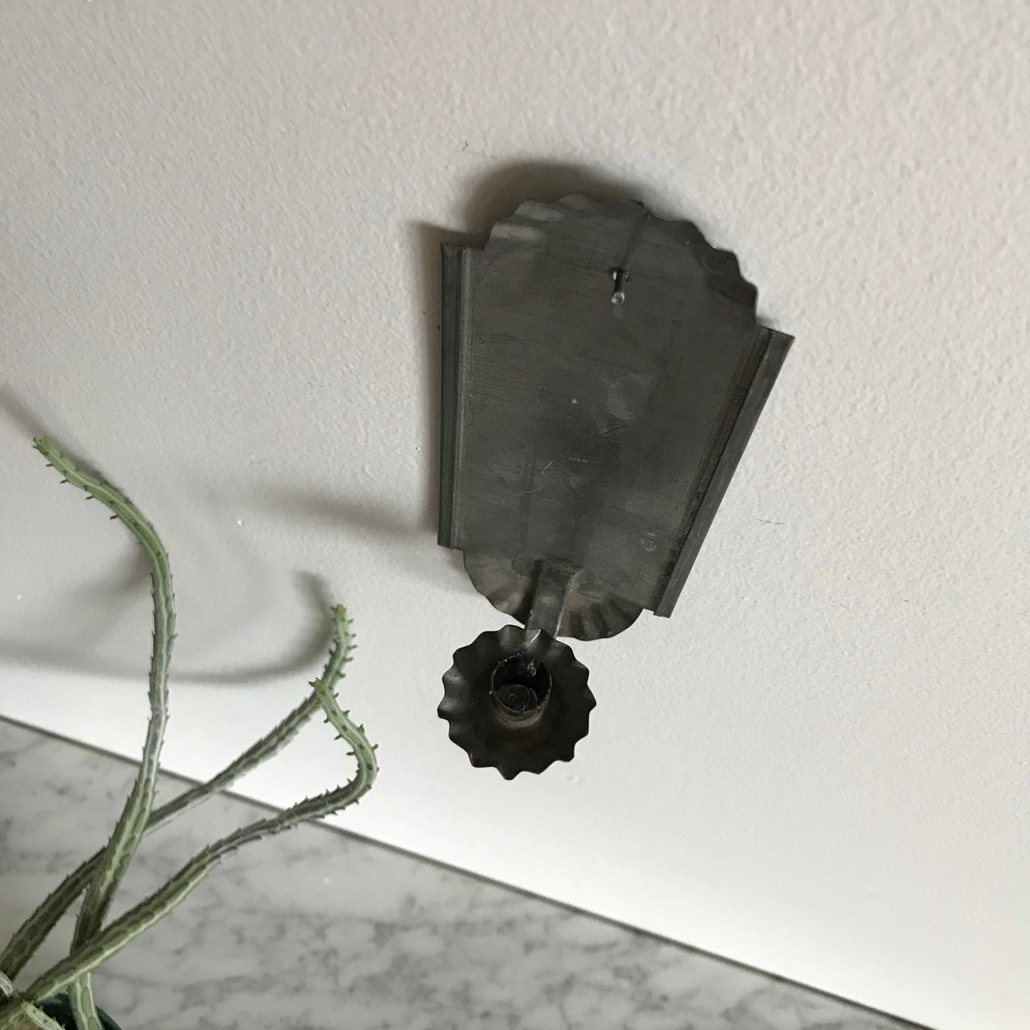 Small Vintage Galvanized Candle Sconce