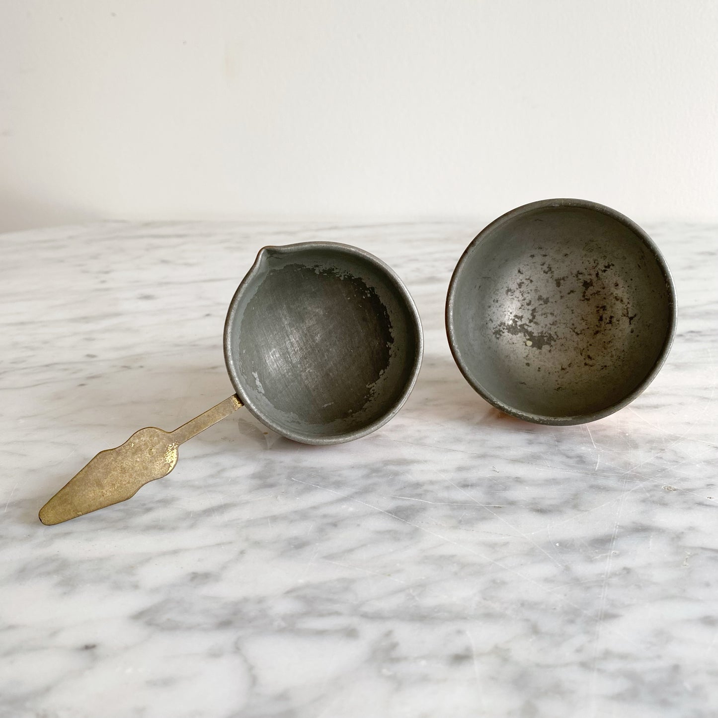 Pair of Vintage Copper Footed Cups