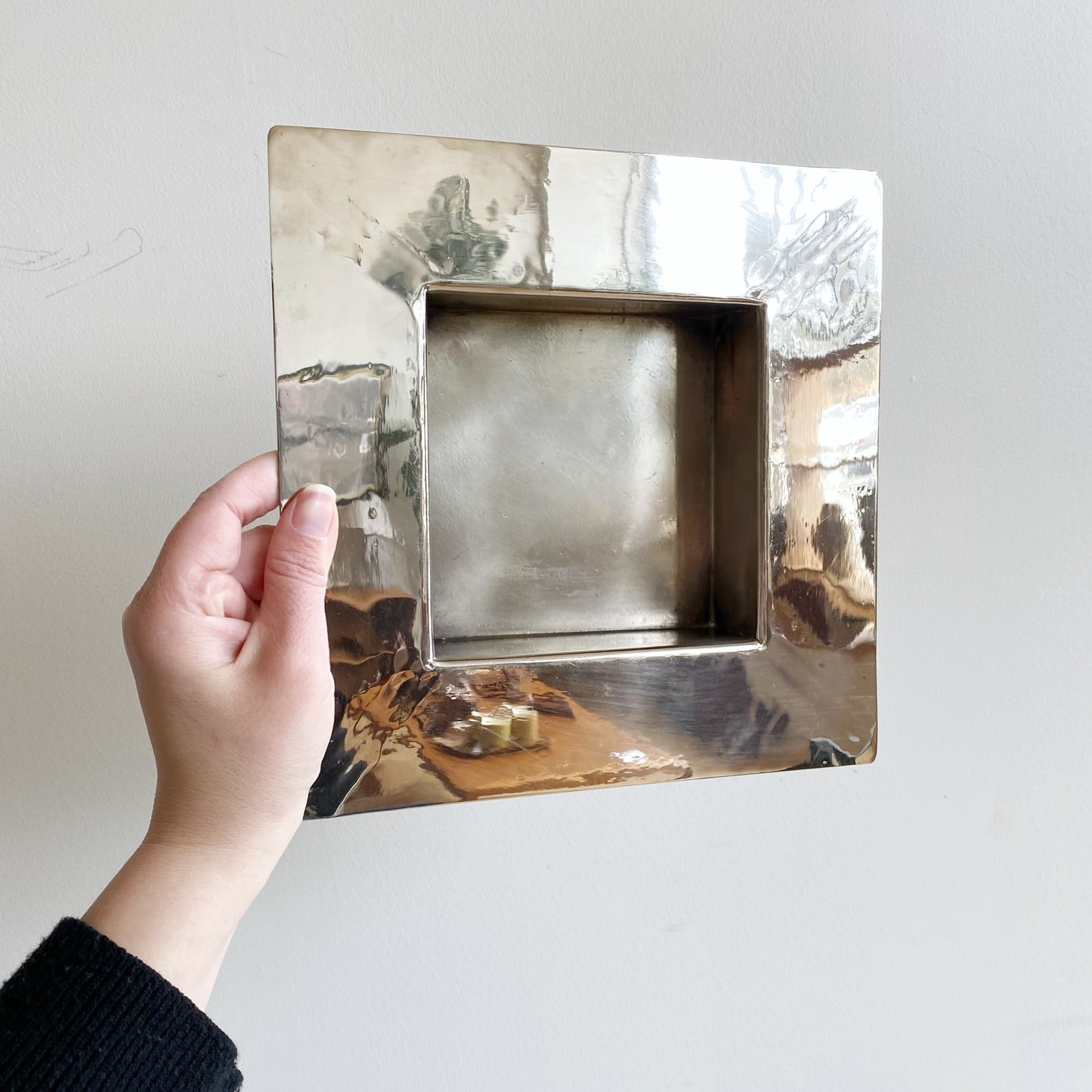 Vintage Postmodern Polished Silver Tray