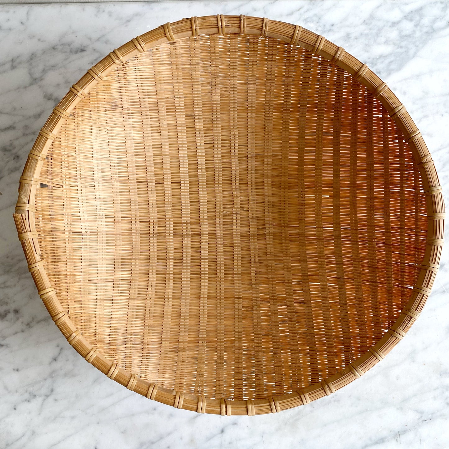 Vintage Natural Woven Winnowing Basket, 14”