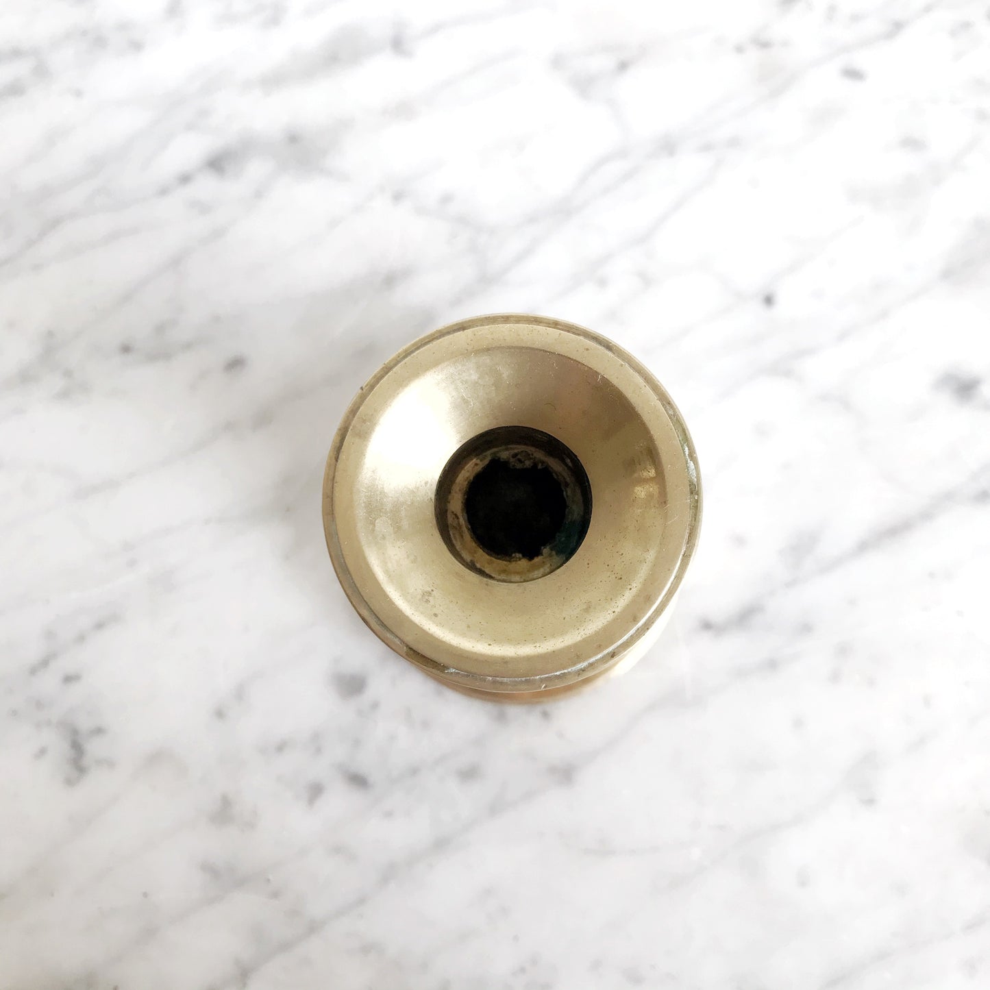 Vintage Ribbed Brass Candle Holder