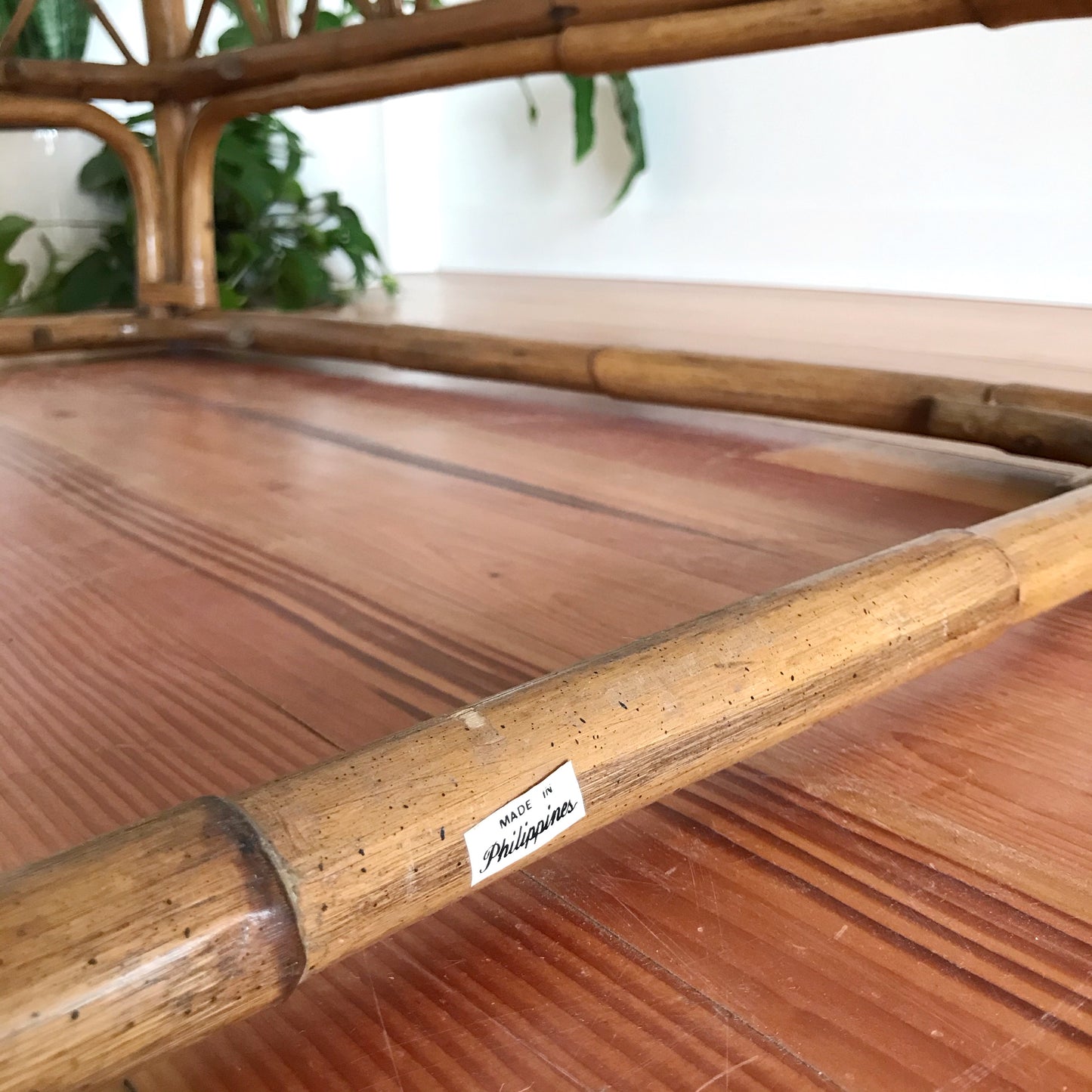 XL Vintage Rattan Coffee Table (38 x 38)