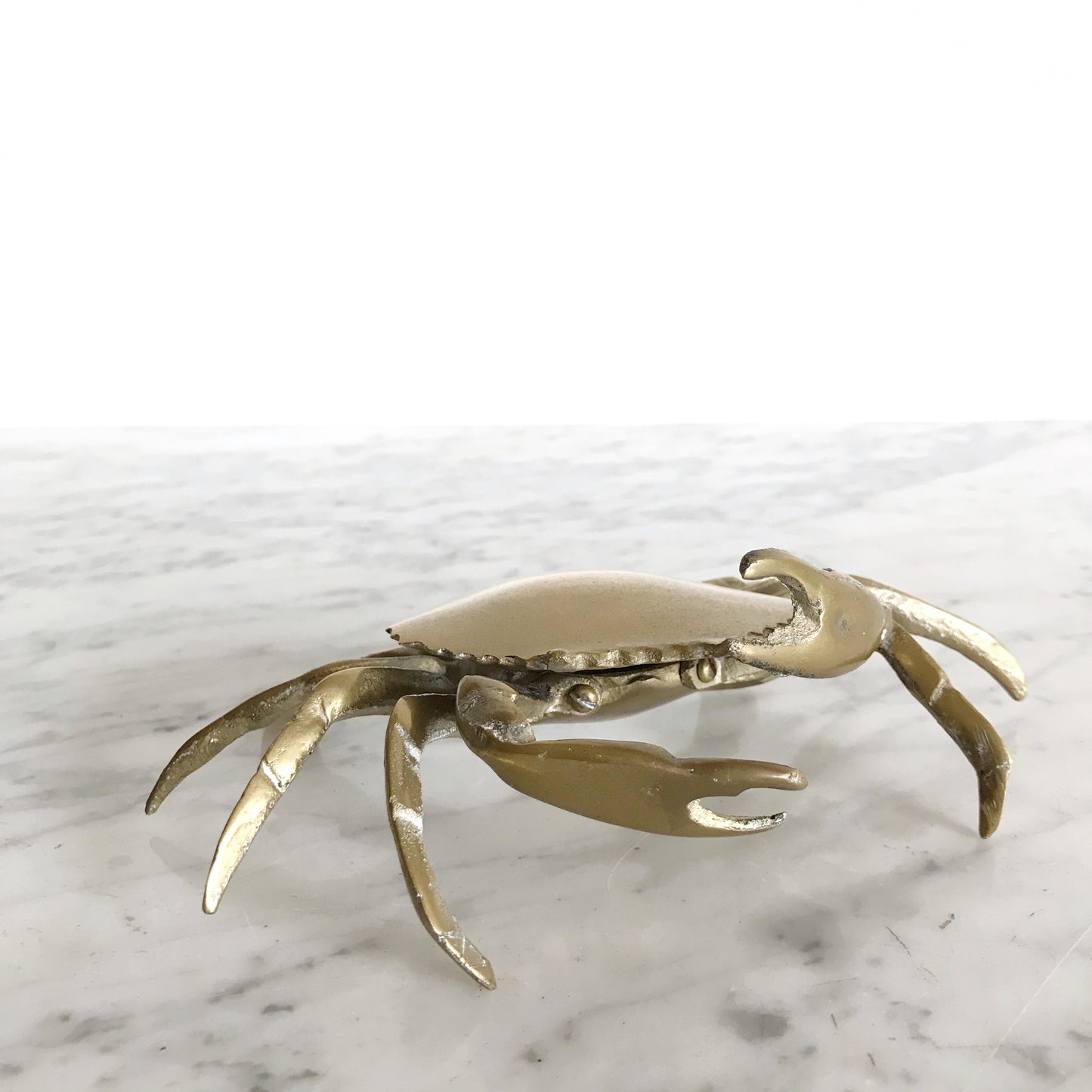 Vintage Brass Crab Trinket Box