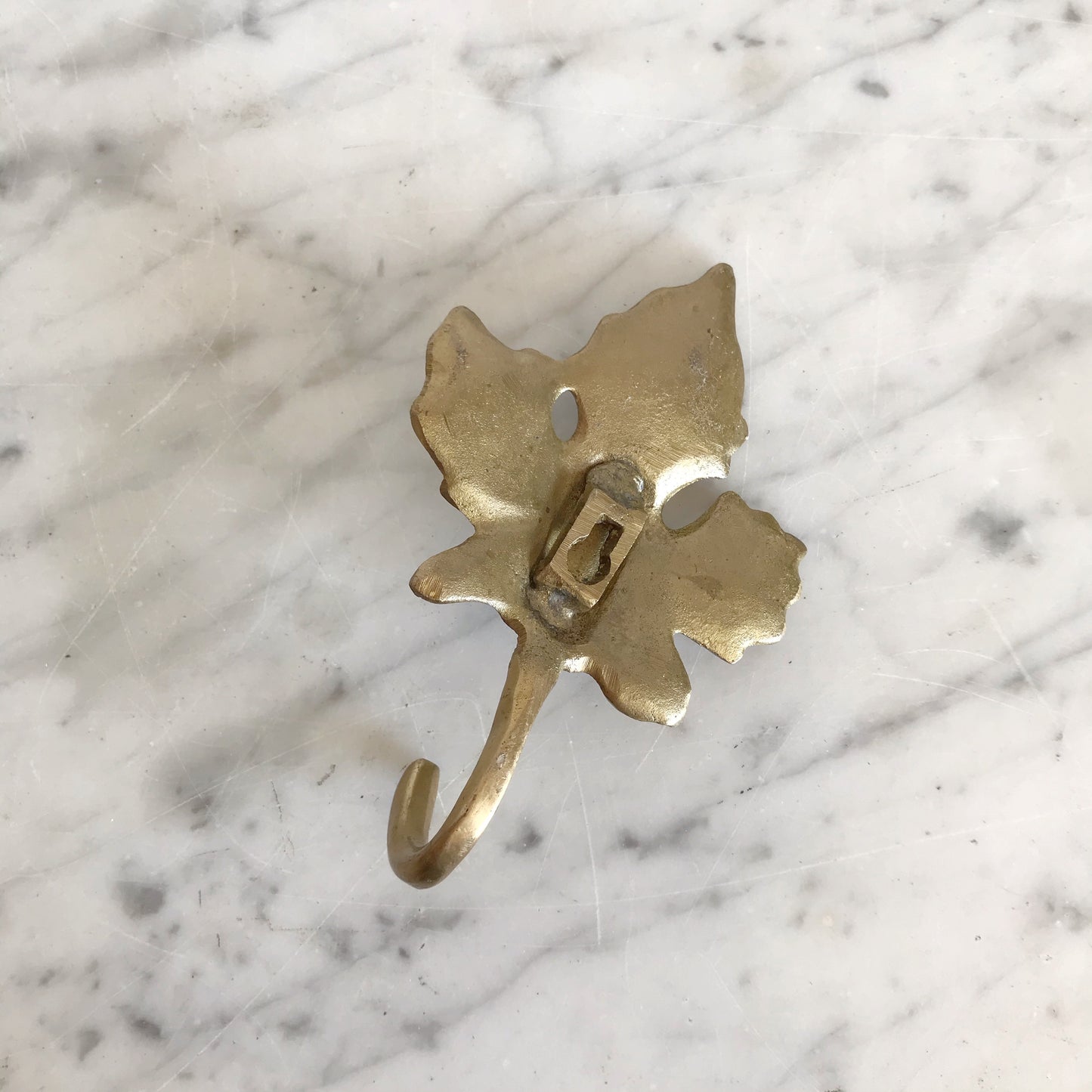 Found Brass Leaf Wall Hook