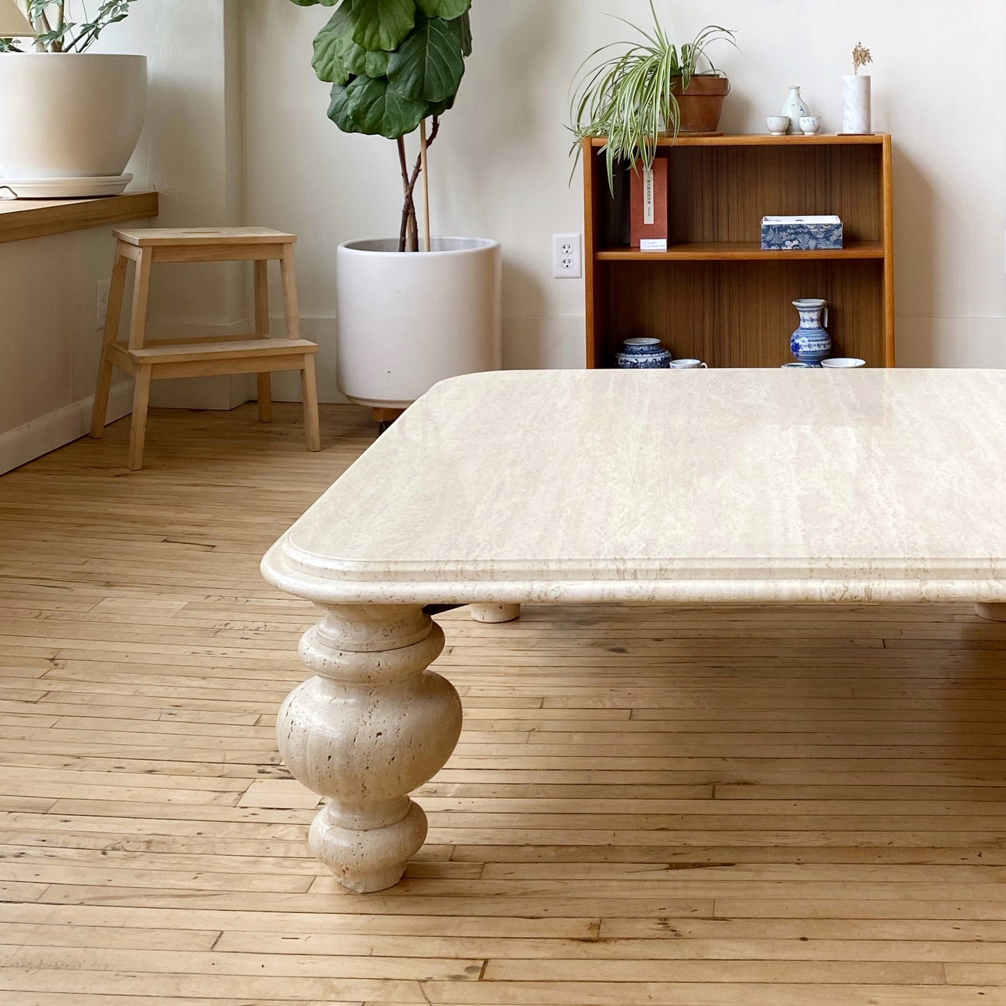 Vintage Travertine Coffee Table, Italy